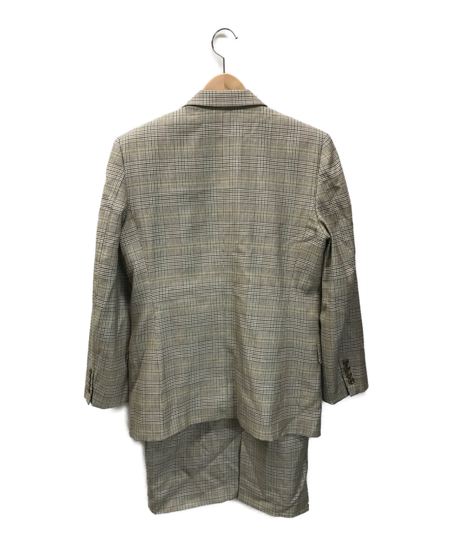 Burberry's (バーバリーズ) グレンチェックダブルジャケットスカートスーツ ベージュ サイズ:11