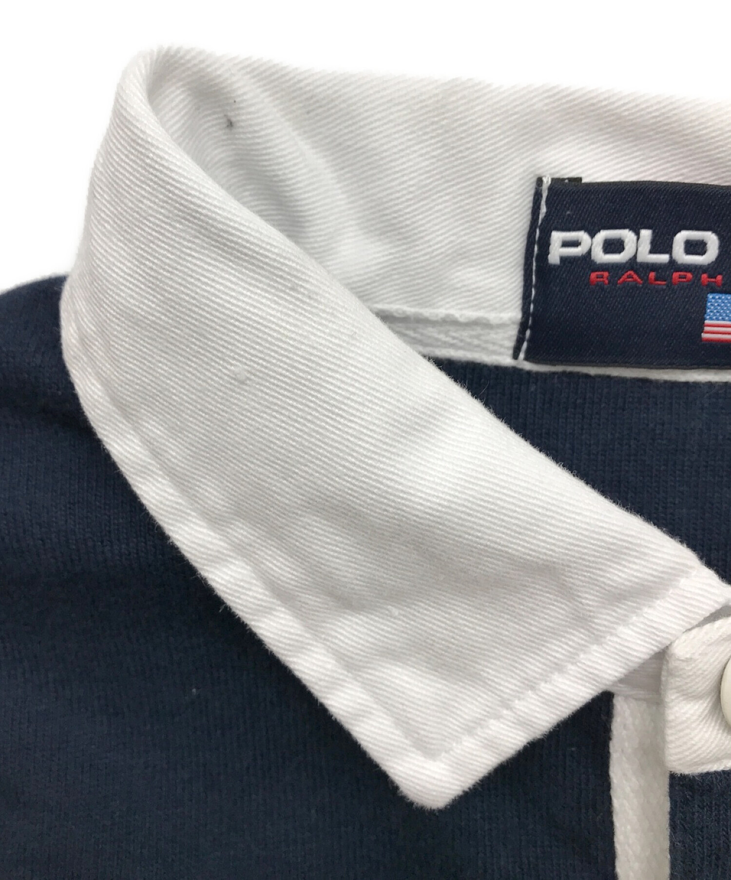 POLO SPORT (ポロスポーツ) ラガーシャツ ネイビー×レッド サイズ:L