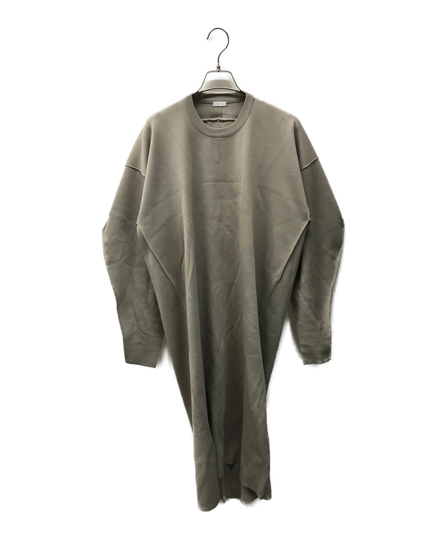 中古・古着通販】Rito (リト) ROUND NECK POLY DRESS カーキ サイズ:38