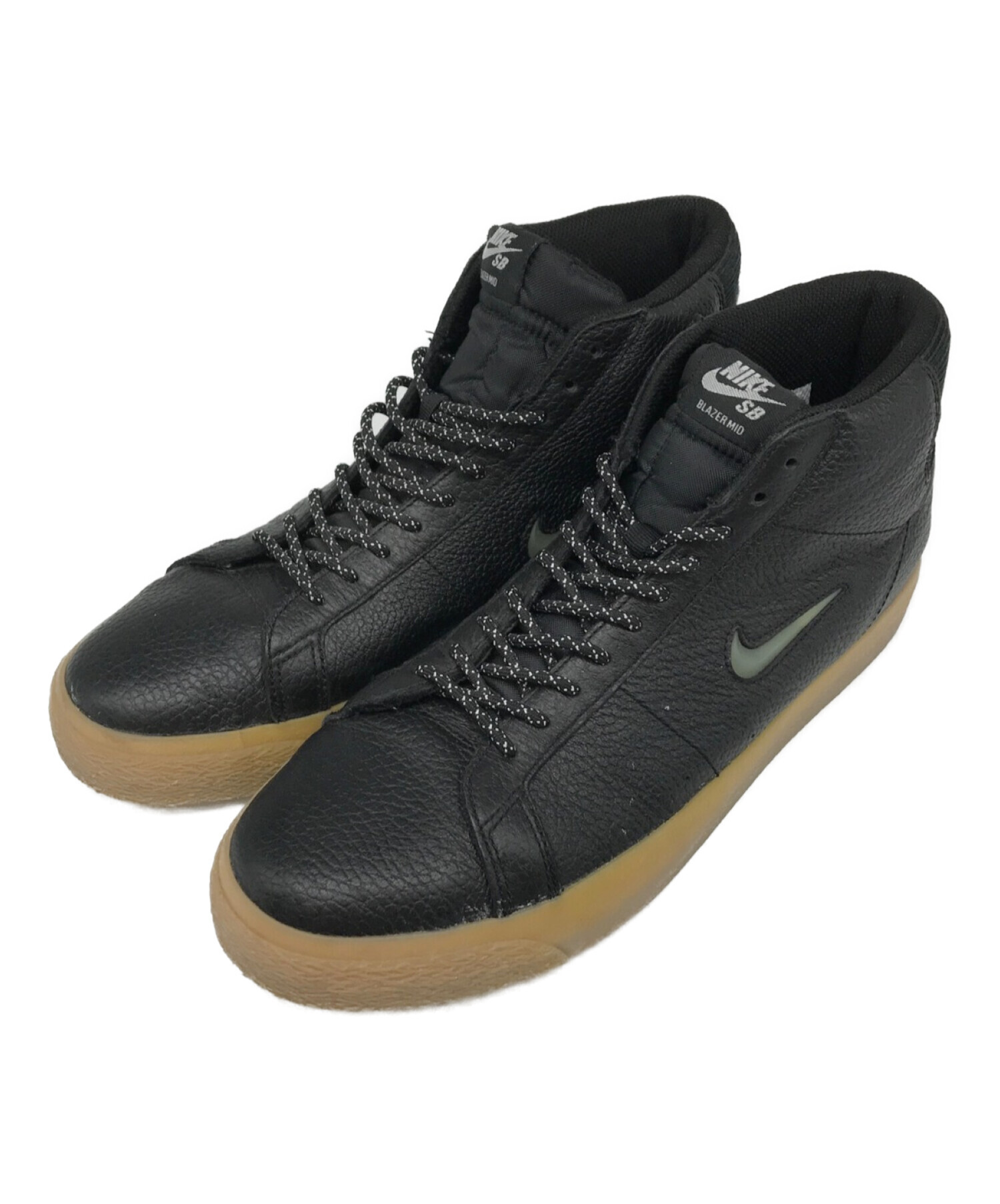 美品】ナイキ NIKE BLAZER MID PRM LEATHER 黒 29 - スニーカー