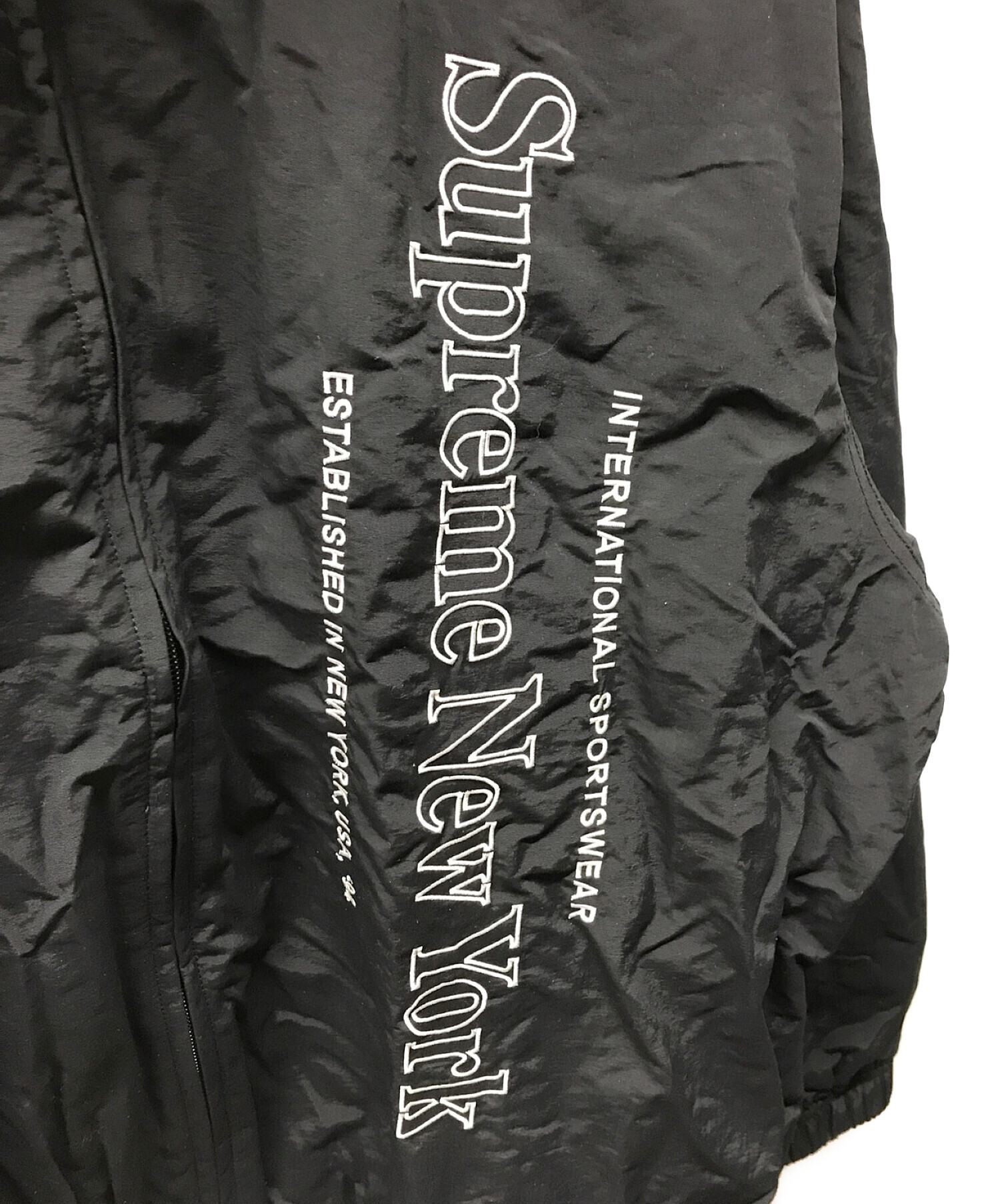 Supreme (シュプリーム) Side Logo Track Jacketナイロンジャケット ブラック サイズ:L