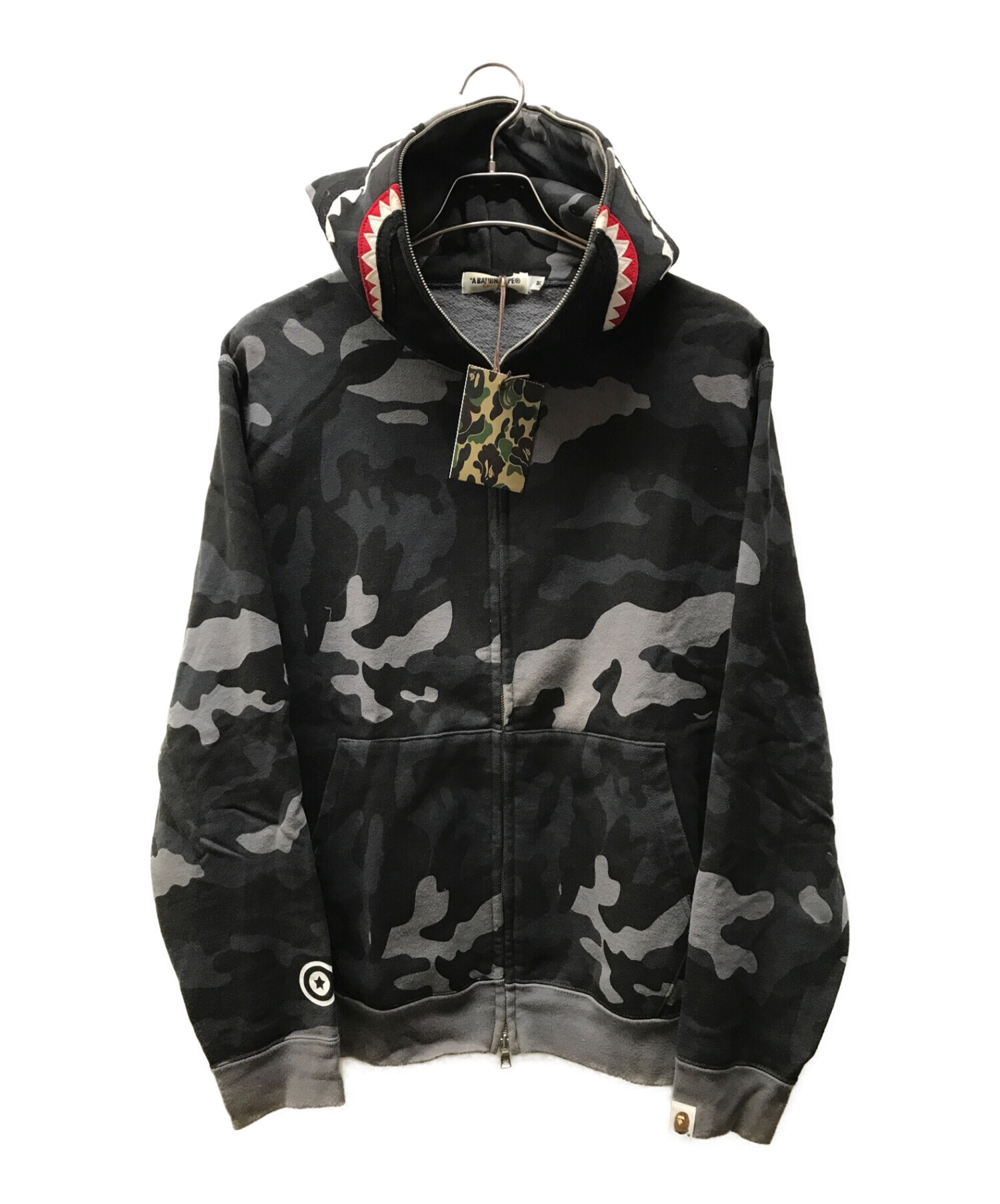 A BATHING APE (アベイシングエイプ) カモフラジャークパーカー/ジップパーカー グレー サイズ:M