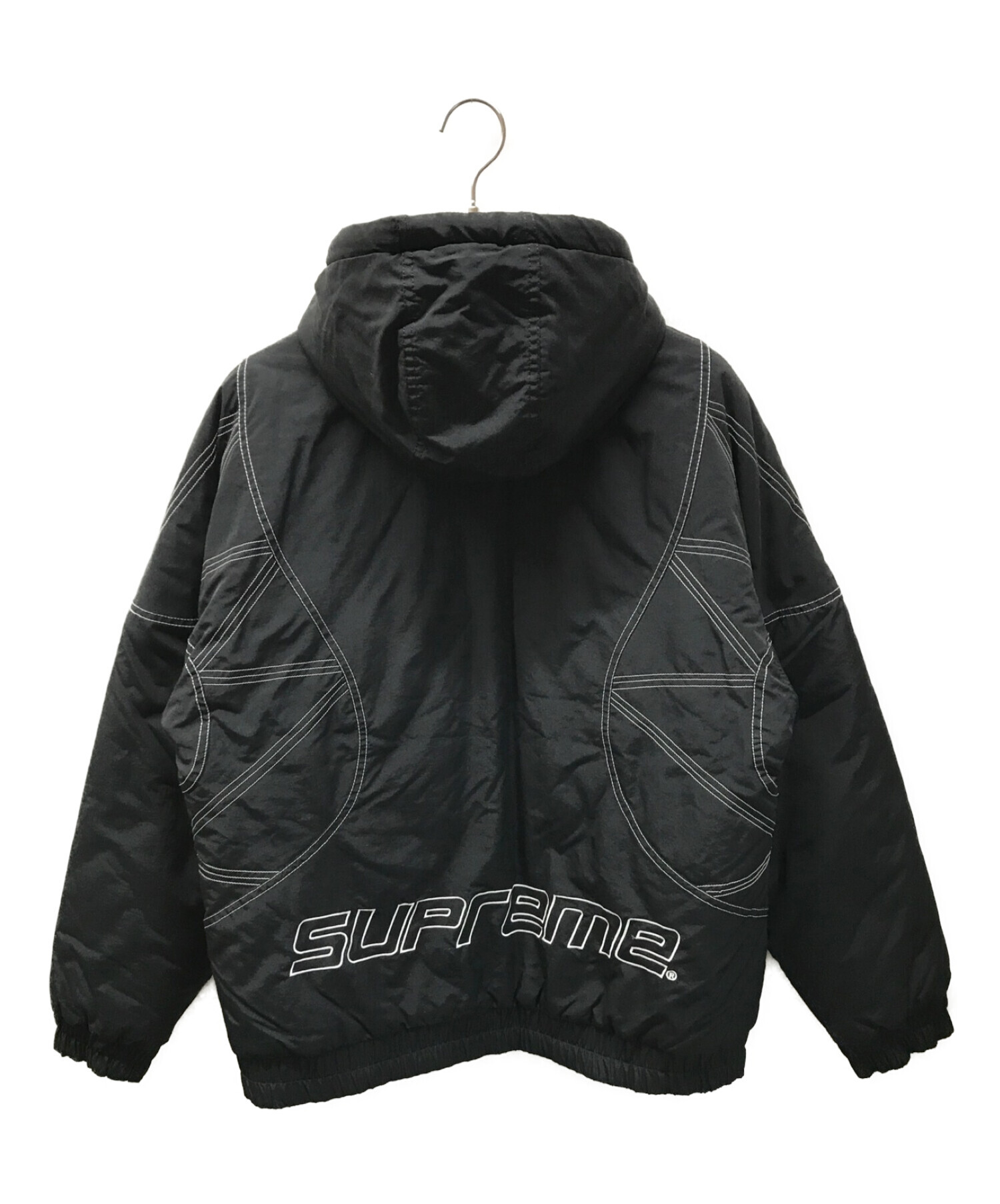 Supreme (シュプリーム) 18AW Zig Zag Stitch Puffy Jacket ブラック サイズ:M