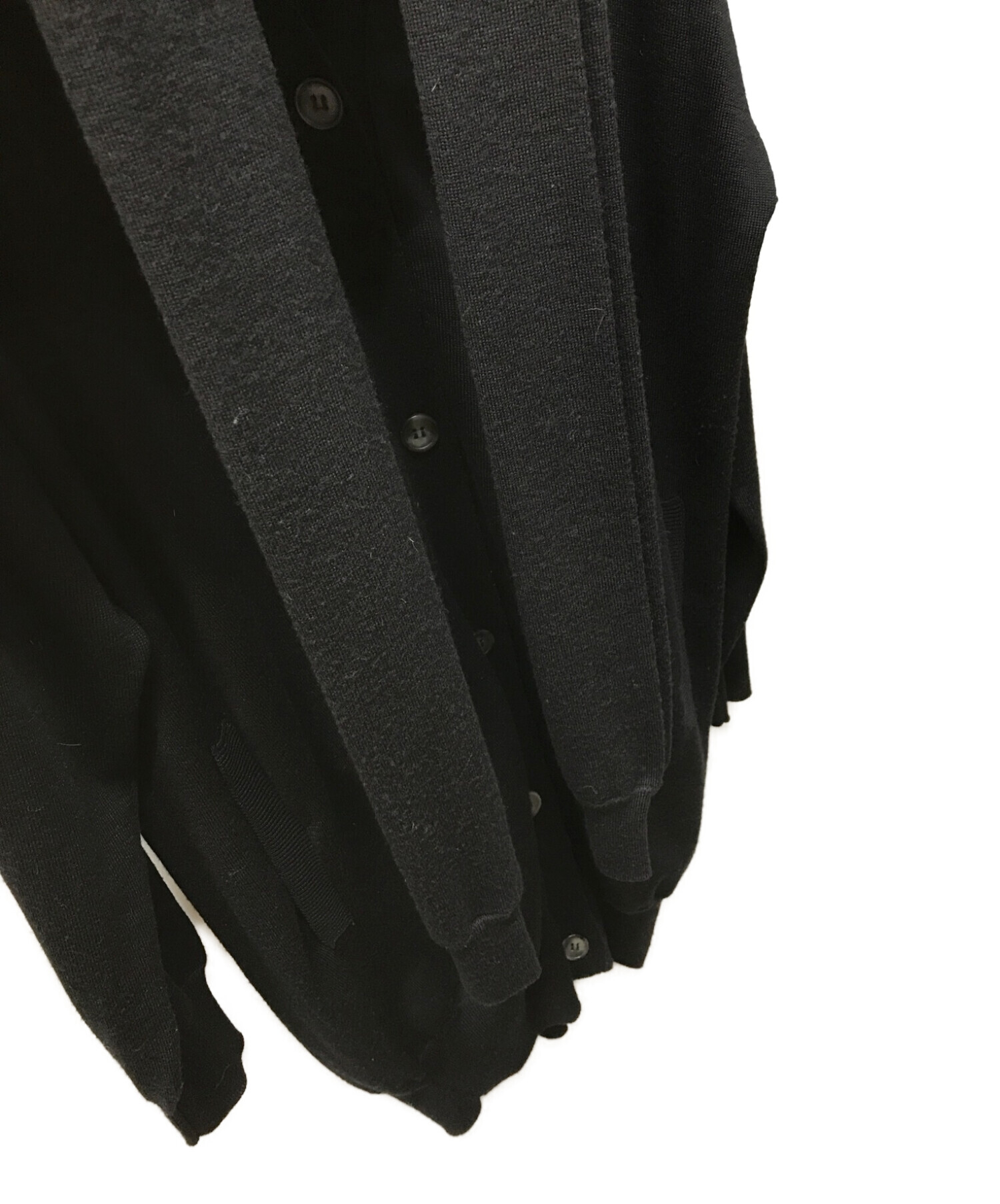 MM6 Maison Margiela (エムエムシックス メゾンマルジェラ) 袖型ストール付きカーディガン ブラック サイズ:Ｓ