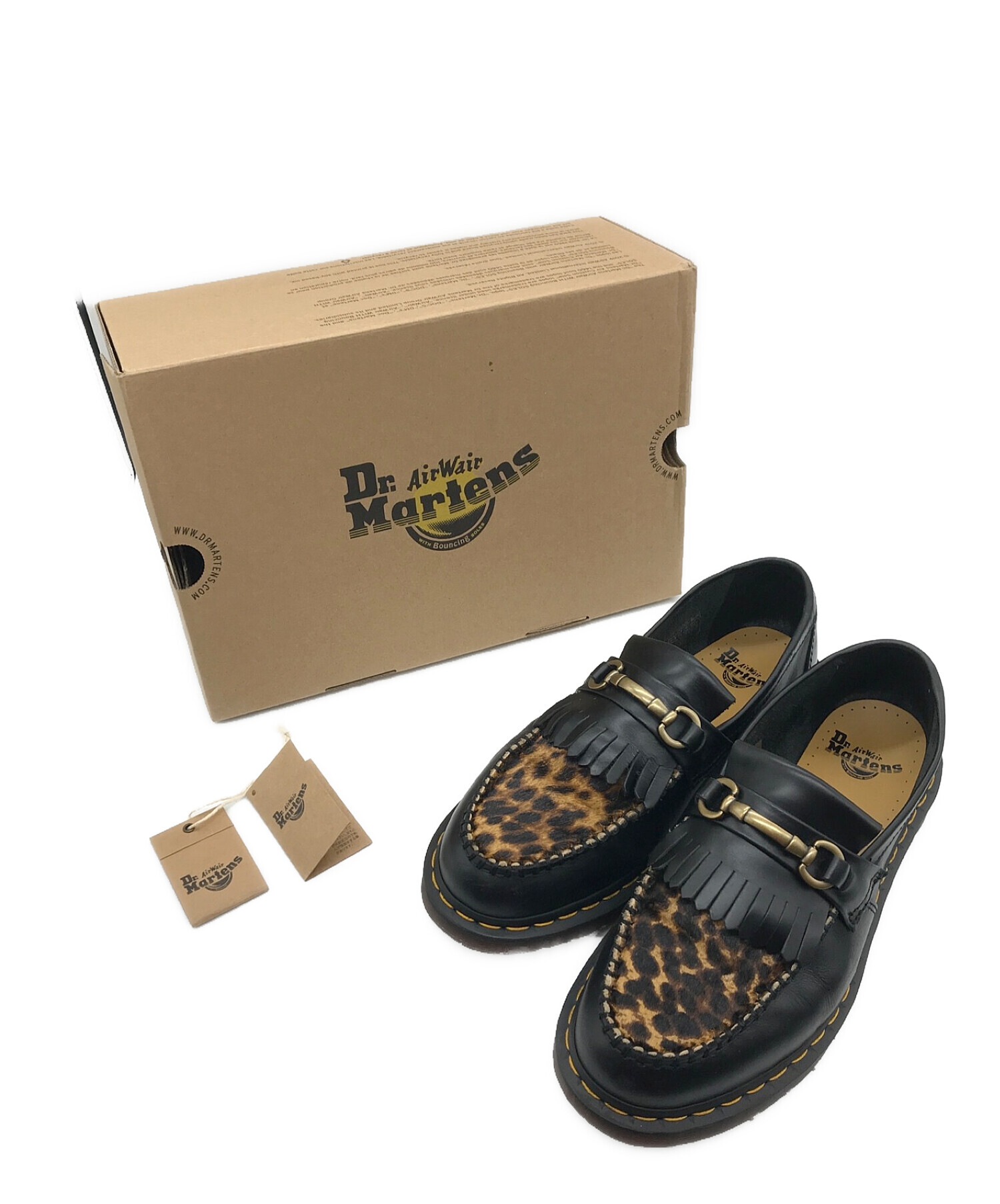 Dr.Martens (ドクターマーチン) ADRIAN SNAFFLE レオパードタッセルローファー ブラック×ブラウン サイズ:UK 9