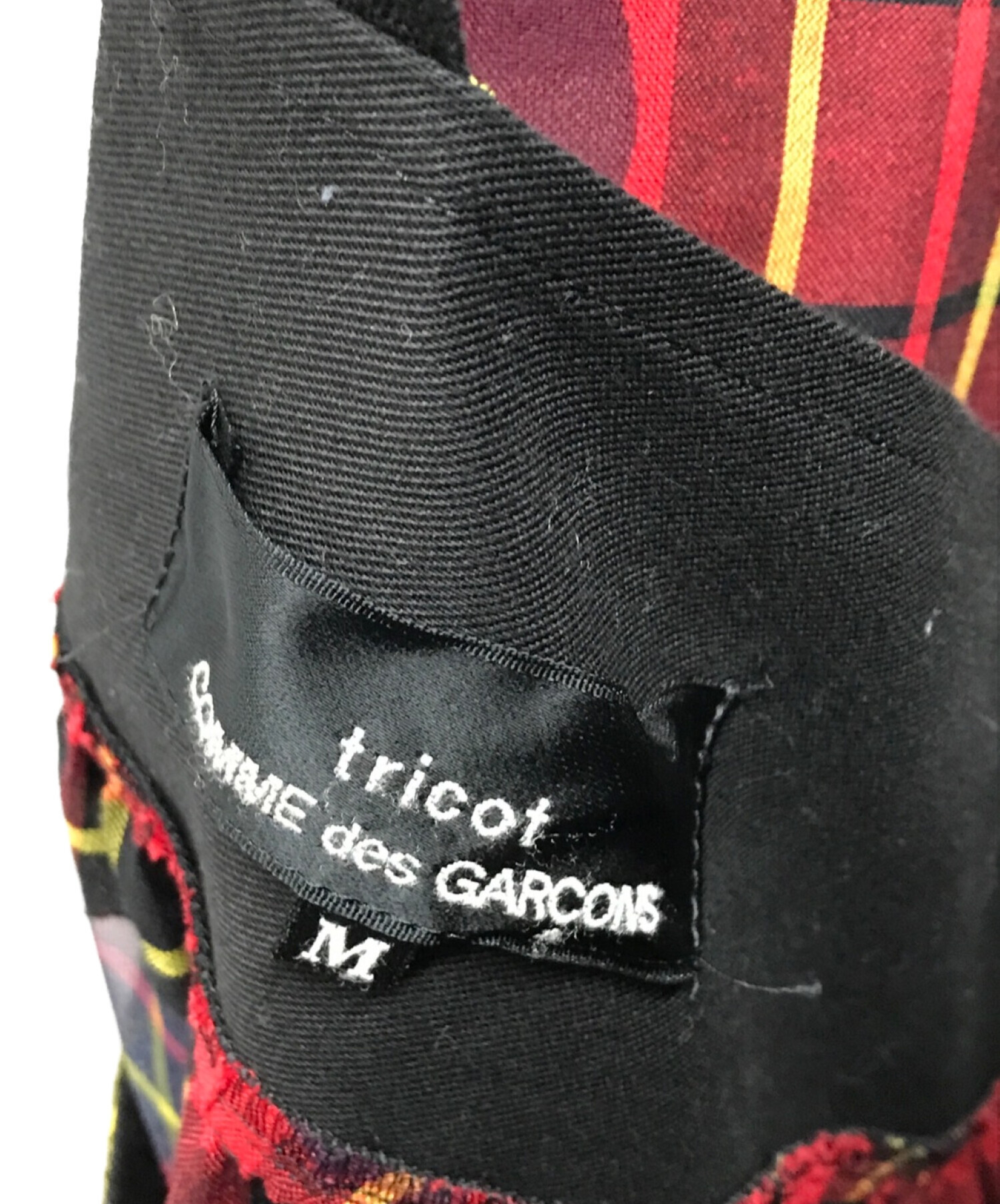 tricot COMME des GARCONS (トリココムデギャルソン) 21AWドットチェックワンピース レッド サイズ:M