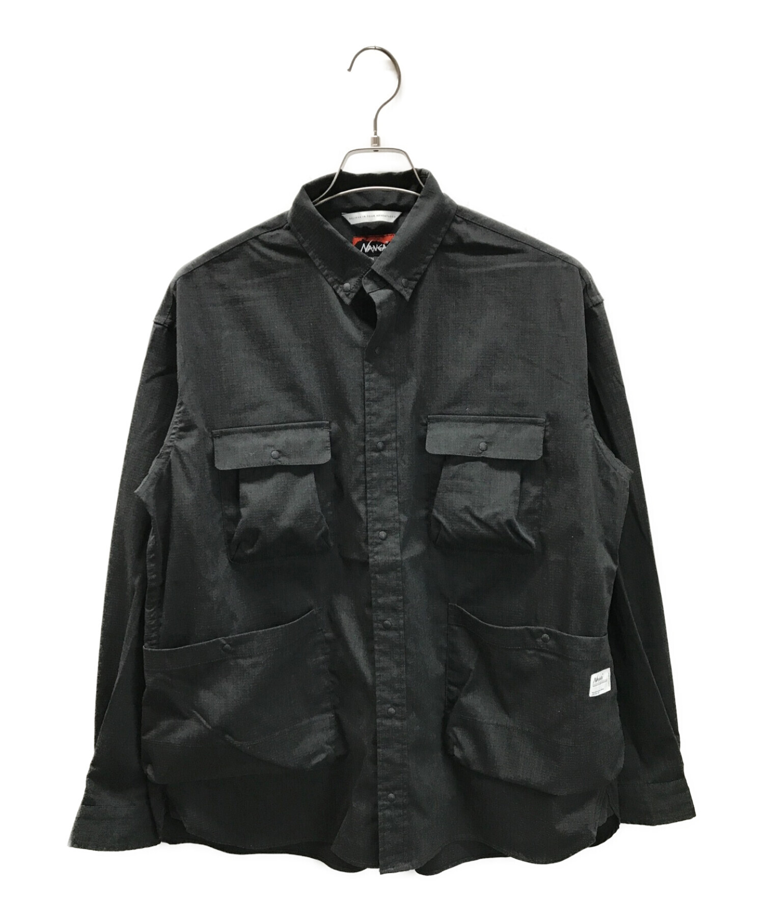 NANGA (ナンガ) TAKIBI RIPSTOP CAMP SHIRT ブラック サイズ:JPN M 未使用品