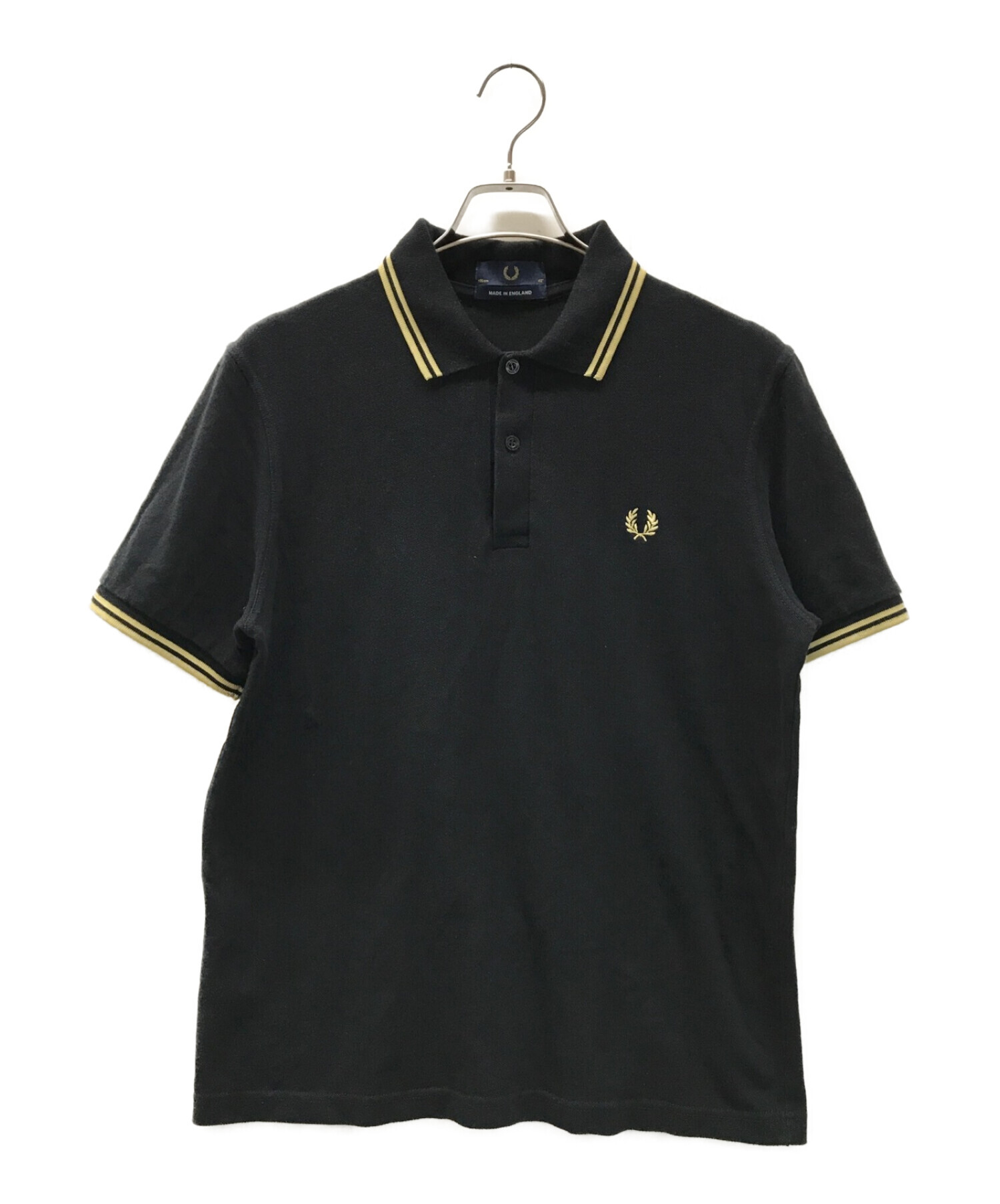 FRED PERRY (フレッドペリー) M12 ポロシャツ イエロー×ブラック サイズ:42