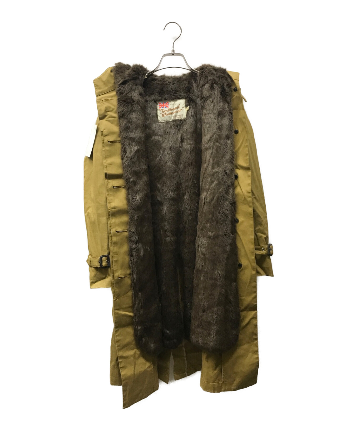 中古・古着通販】Traditional Weatherwear (トラディショナルウェザーウェア) BF DELVINE ファー付コート ブラウン  サイズ:34｜ブランド・古着通販 トレファク公式【TREFAC FASHION】スマホサイト