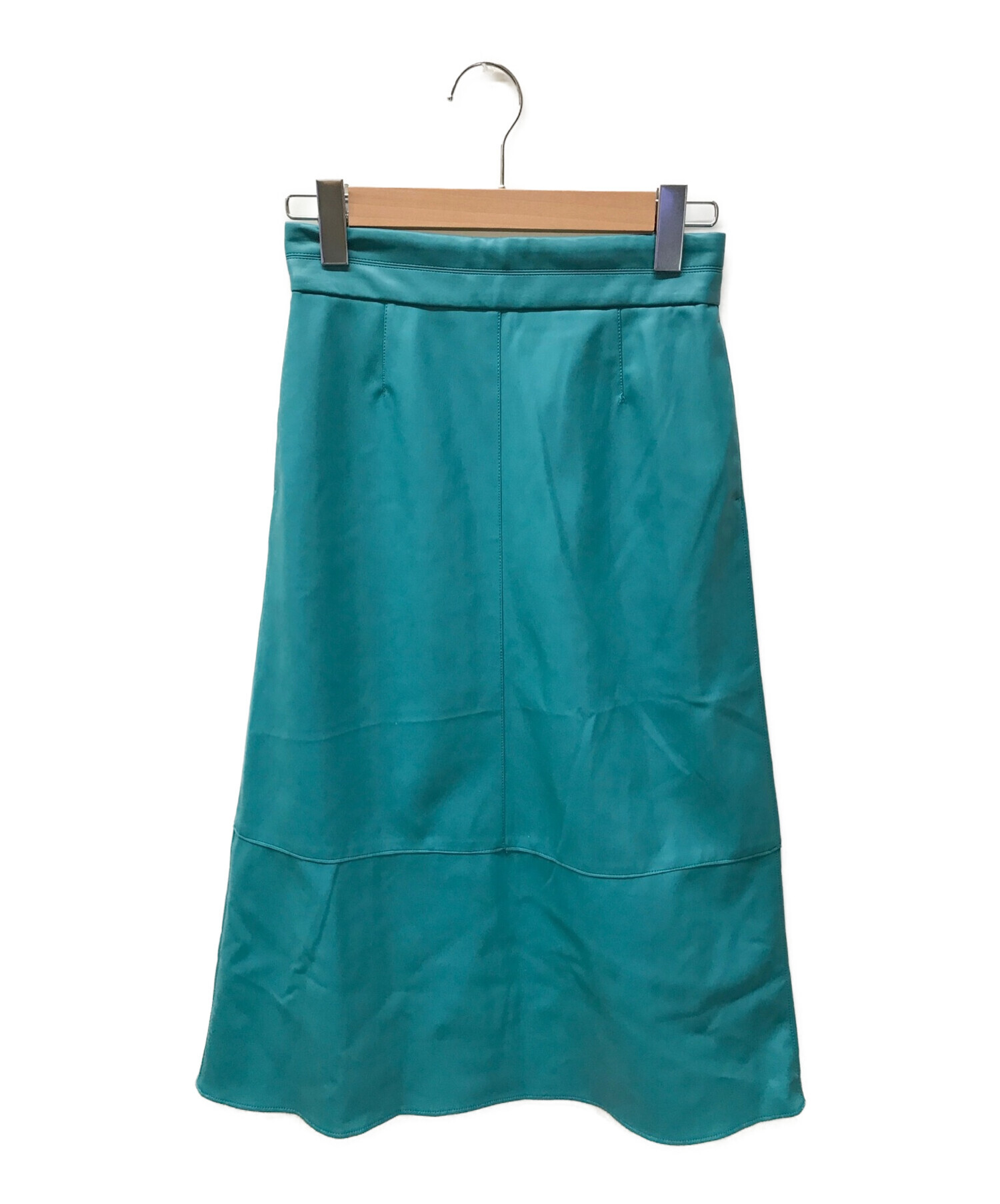 BALLSEY (ボールジィ) フェイクレザー トラペーズスカート ブルー サイズ:34