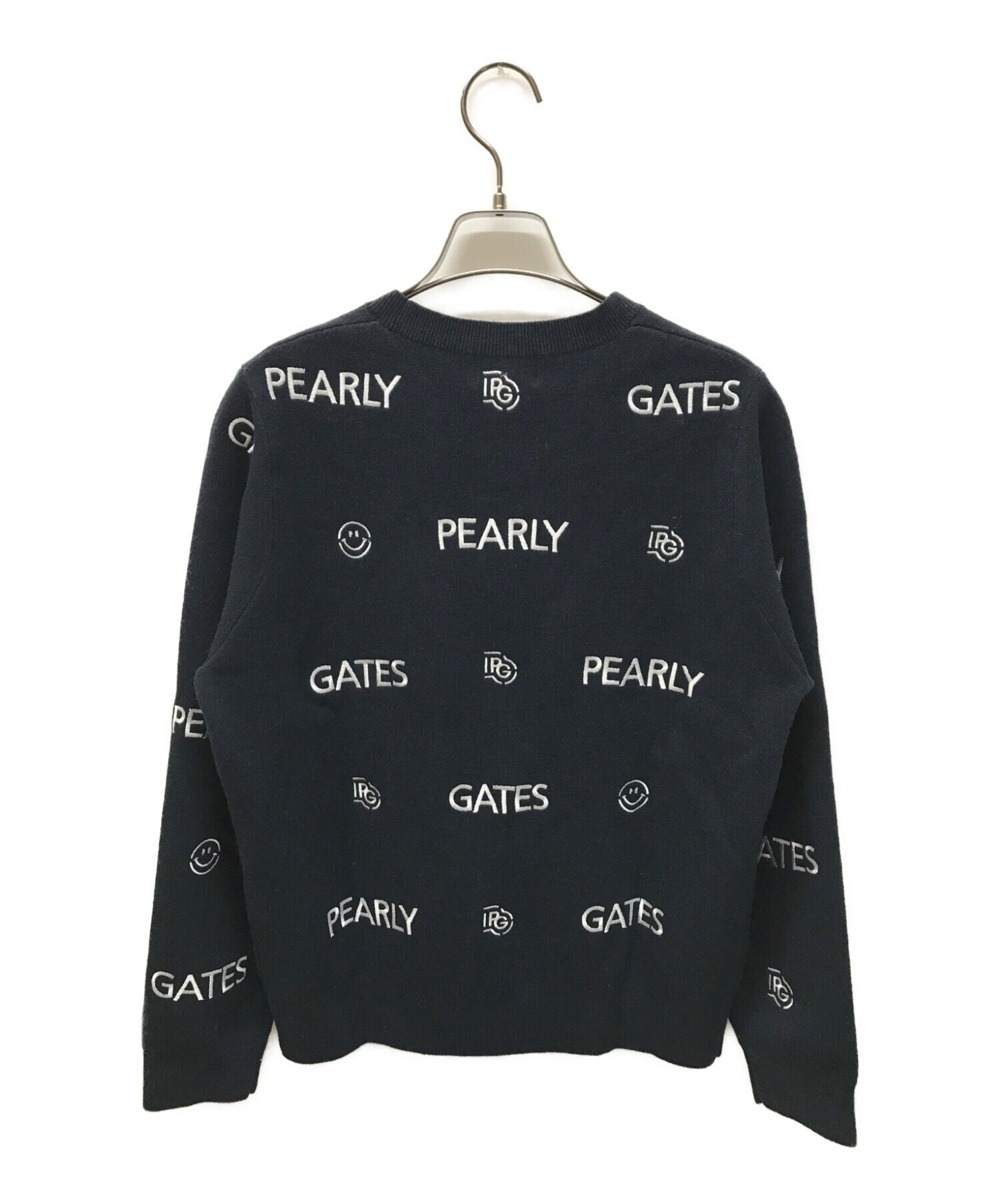 定価37400円パーリーゲイツ　Wジャガード×刺繍 長袖セーター