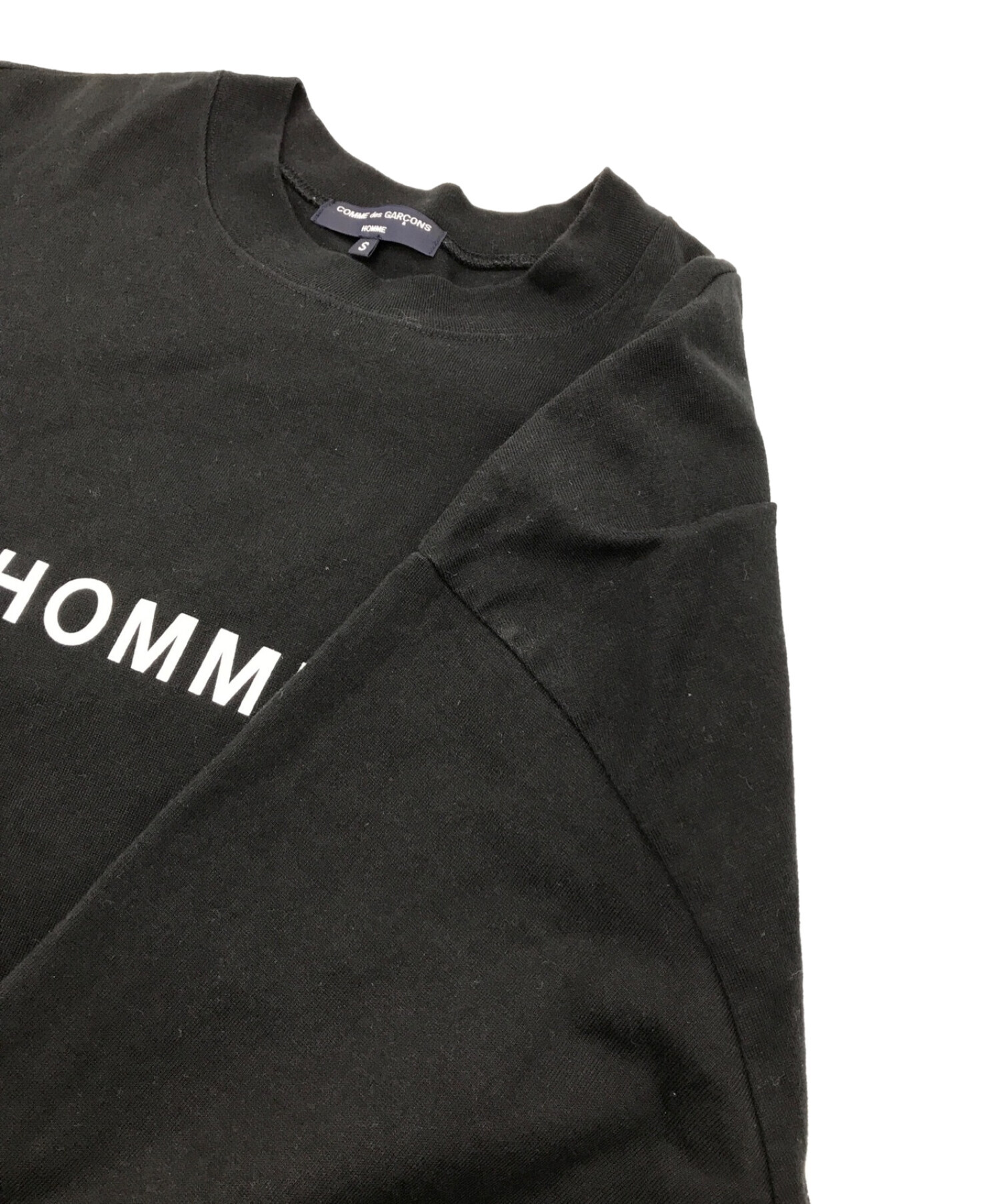 COMME des GARCONS HOMME (コムデギャルソン オム) 綿度詰天竺 製品 プリントTシャツ ブラック サイズ:S