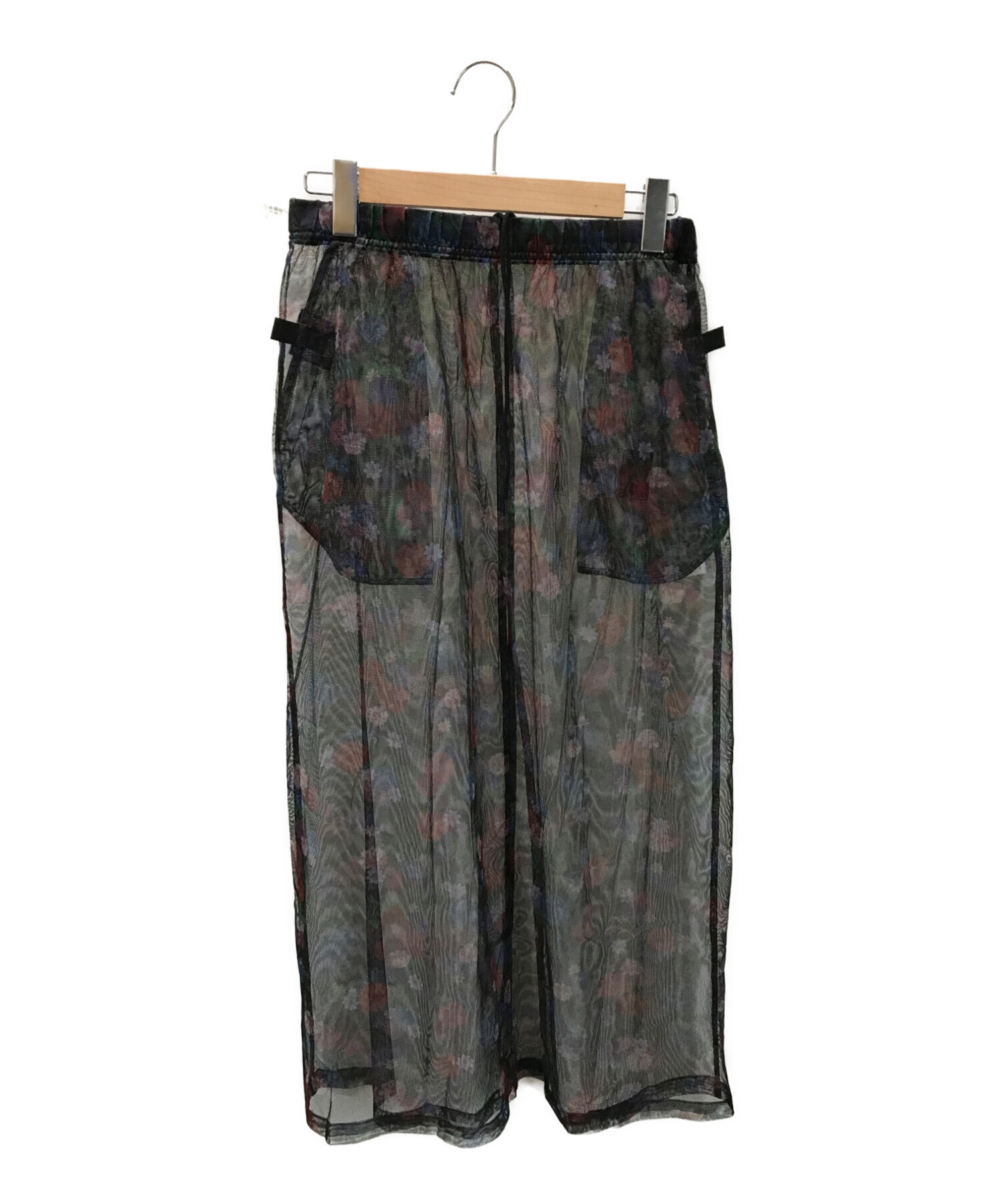 south2 west8×BEAMS BOY (サウスツーウエストエイト × ビームスボーイ) 別注Bush Skirt Dark  Flower/メッシュスカート ブラック サイズ:2