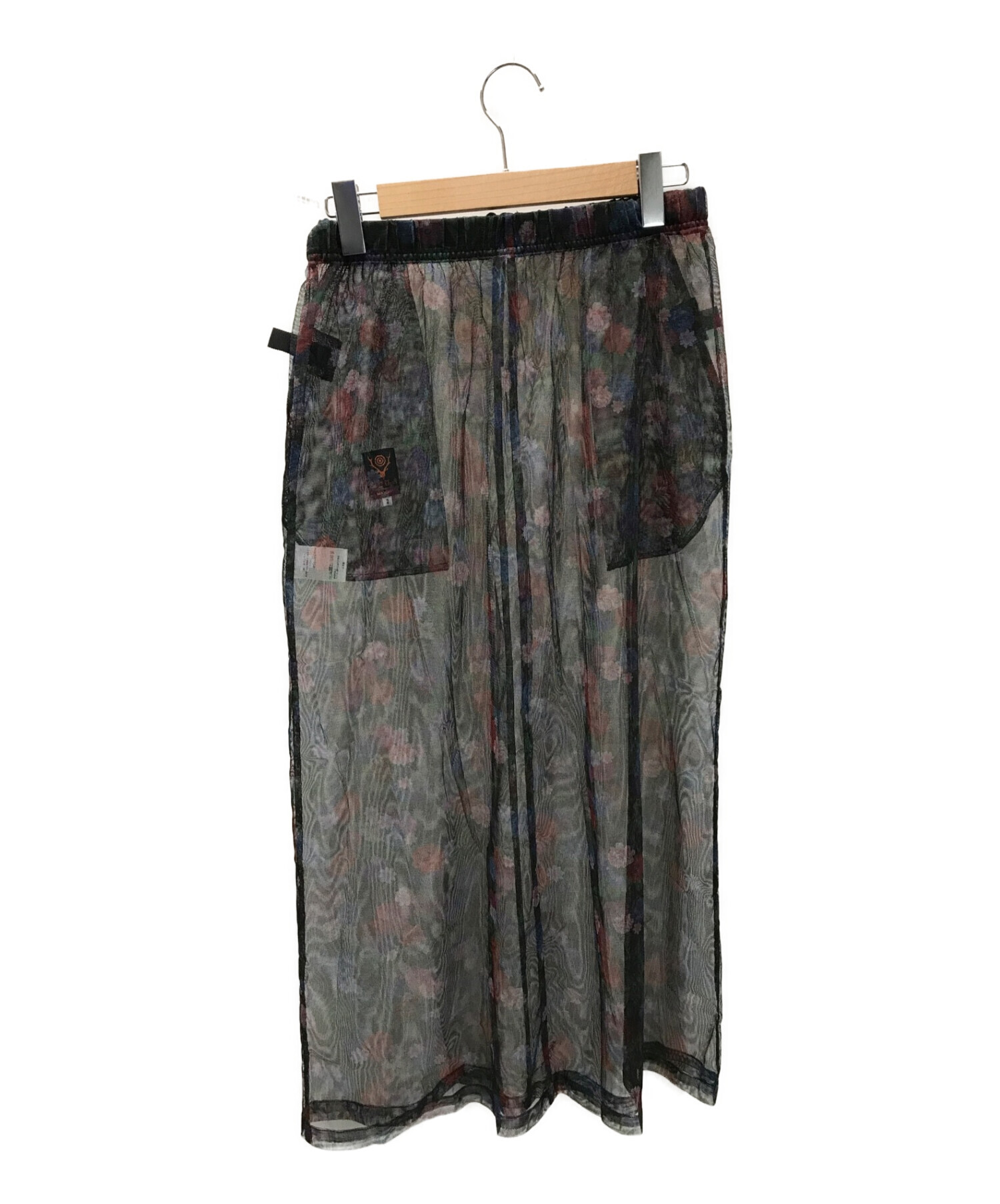 south2 west8×BEAMS BOY (サウスツーウエストエイト × ビームスボーイ) 別注Bush Skirt Dark  Flower/メッシュスカート ブラック サイズ:2