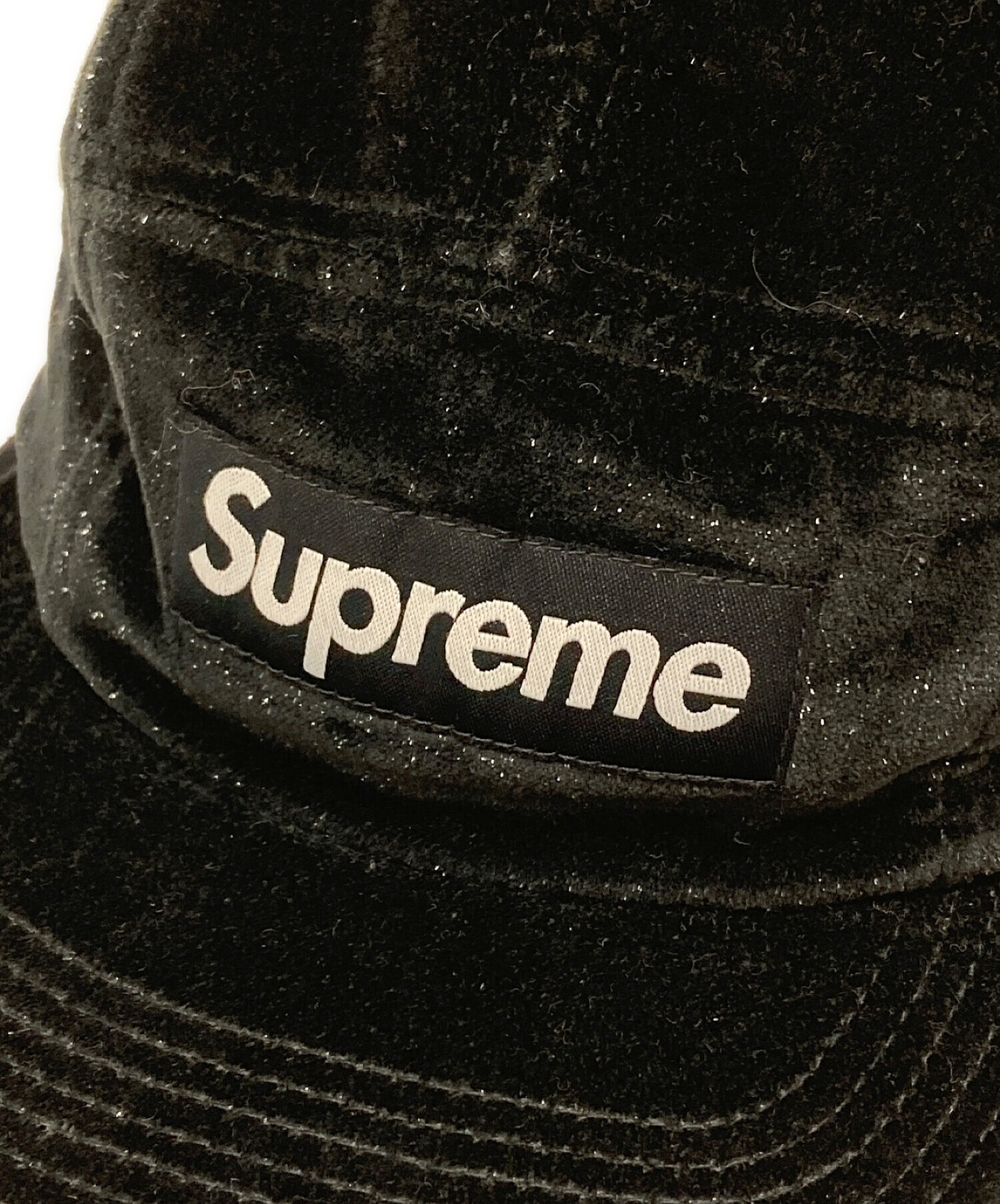 SUPREME (シュプリーム) Neon Velour Camp Cap ブラック