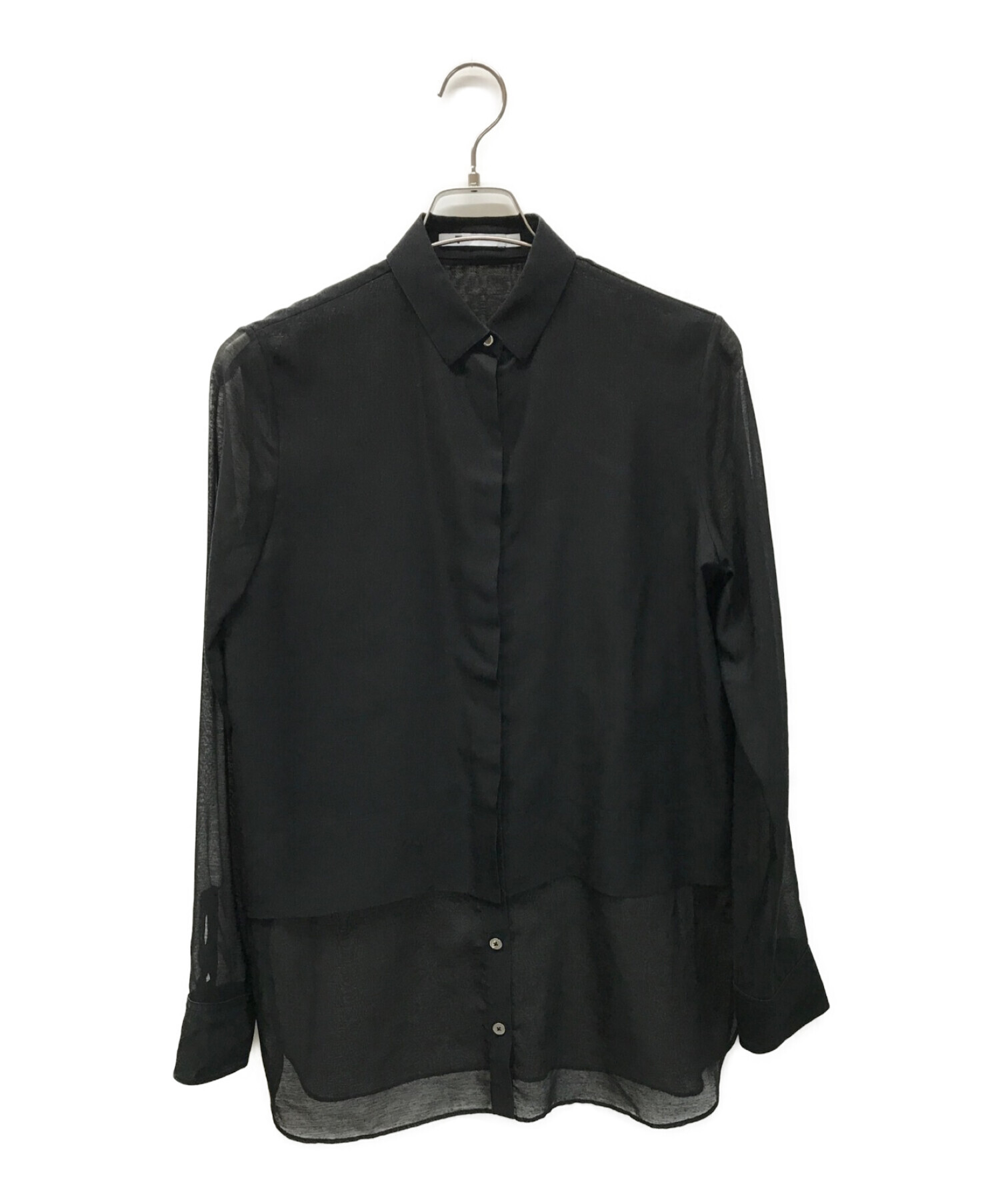 ALEXANDER WANG (アレキサンダーワン) デザインシアーシャツ ブラック サイズ:S