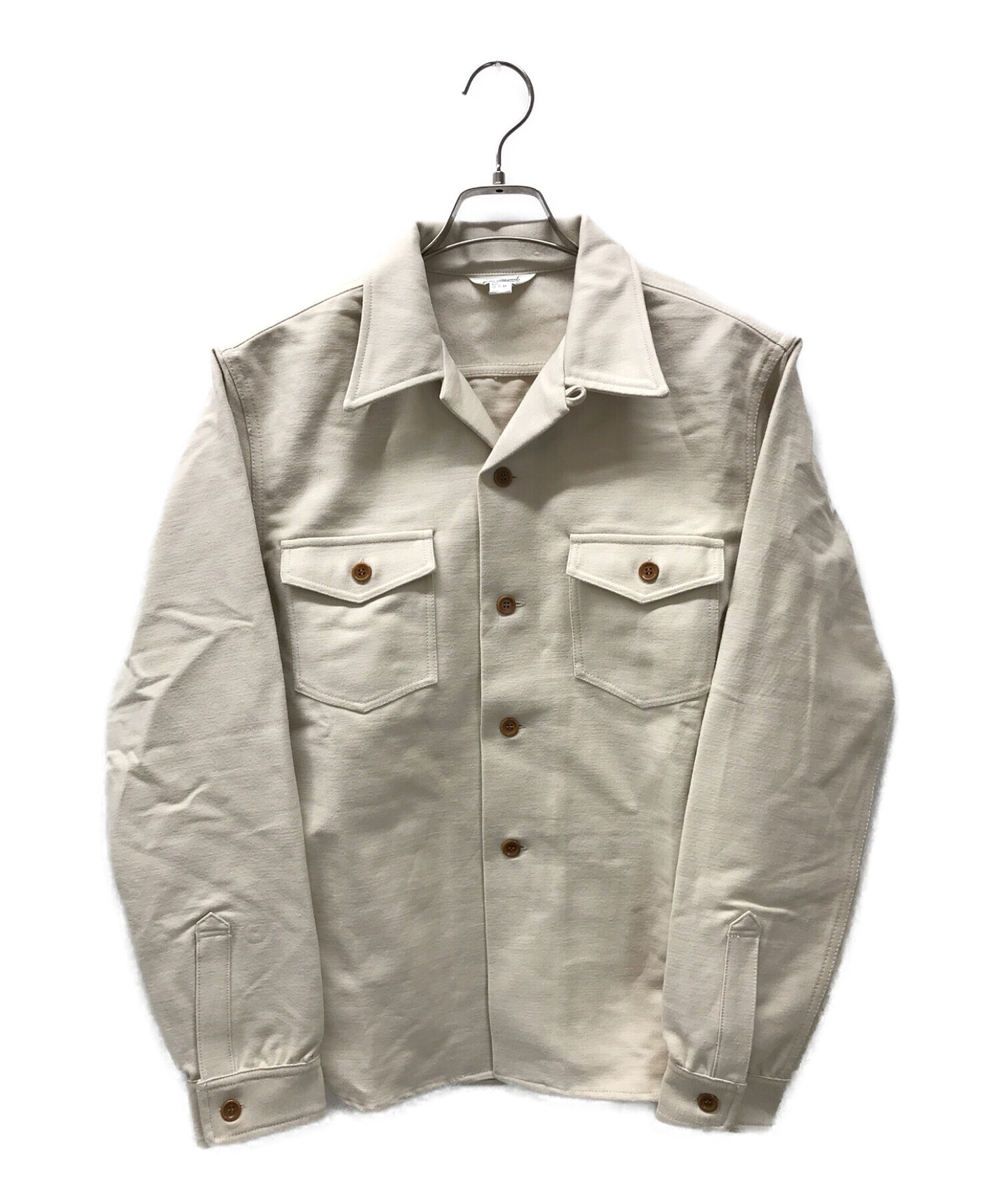 Blurred CLOTHING (ブラードクロージング) HEAVY FLANNEL SHIRTS ヘビーフランネルシャツ BLD080  オーオウンカラーシャツ アイボリー サイズ:15