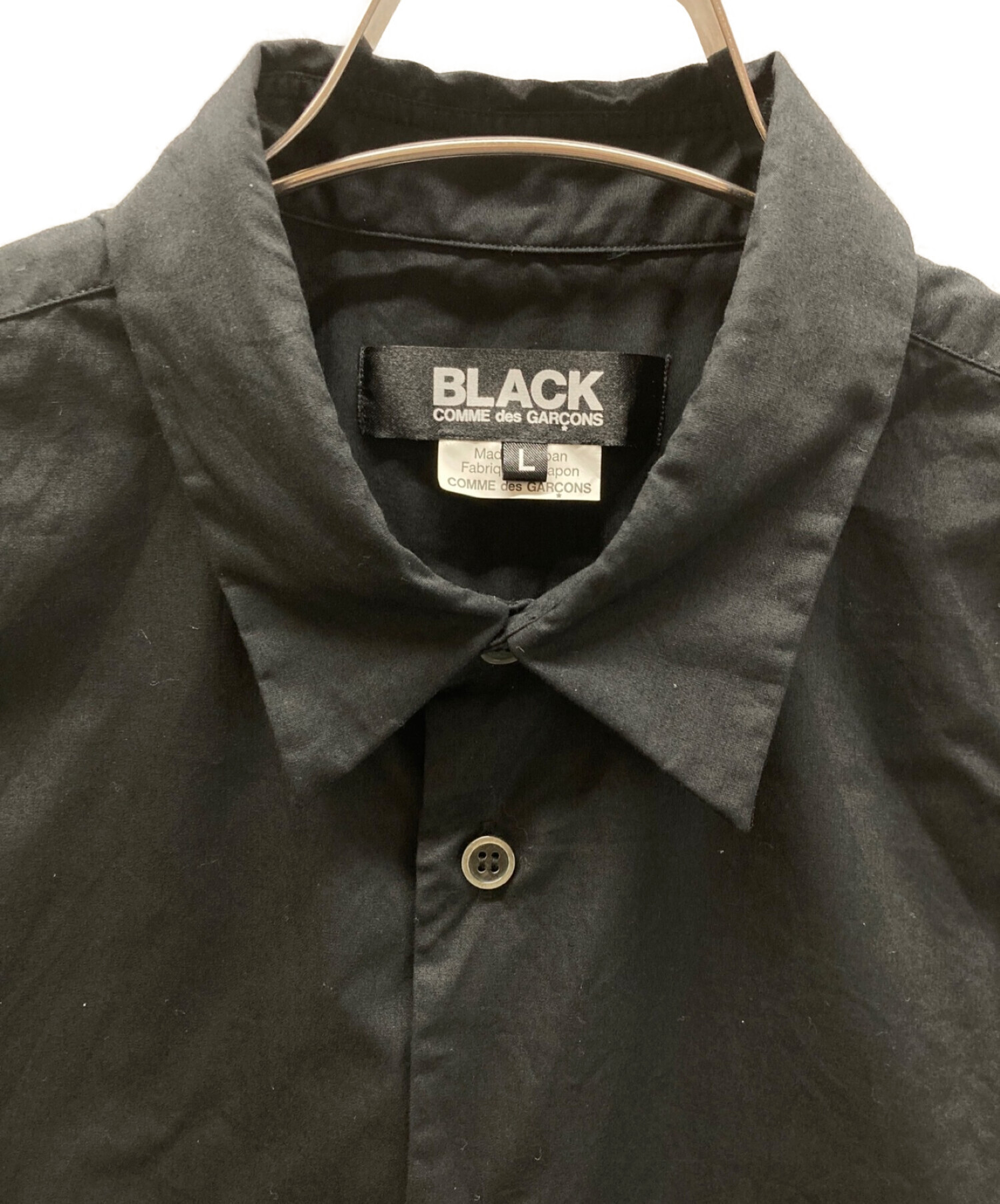 BLACK COMME des GARCONS (ブラックコムデギャルソン) 切替半袖シャツ ブラック サイズ:L