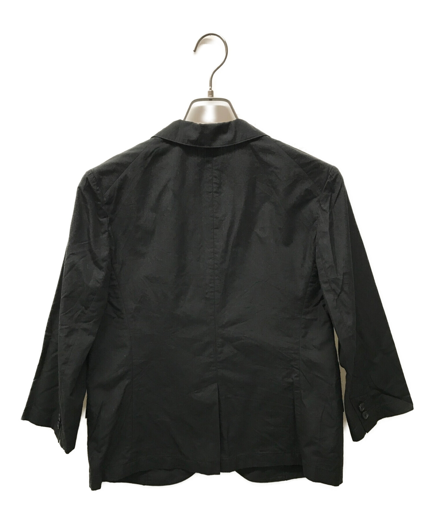 MARGARET HOWELL (マーガレットハウエル) シルクコットンテーラードジャケット ブラック サイズ:2