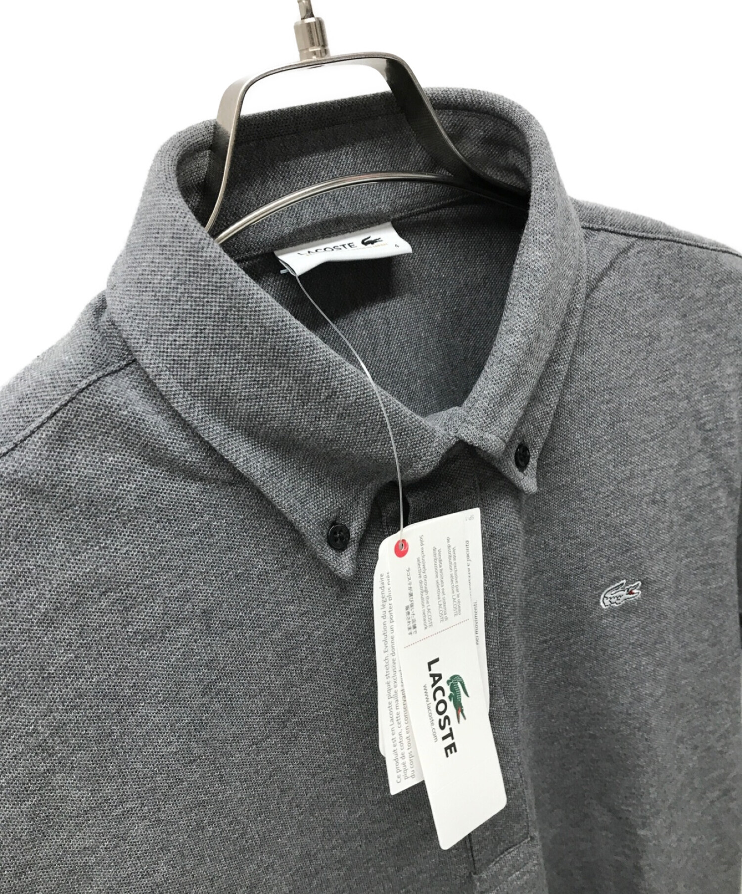 LACOSTE (ラコステ) ポロシャツ グレー サイズ:4 未使用品