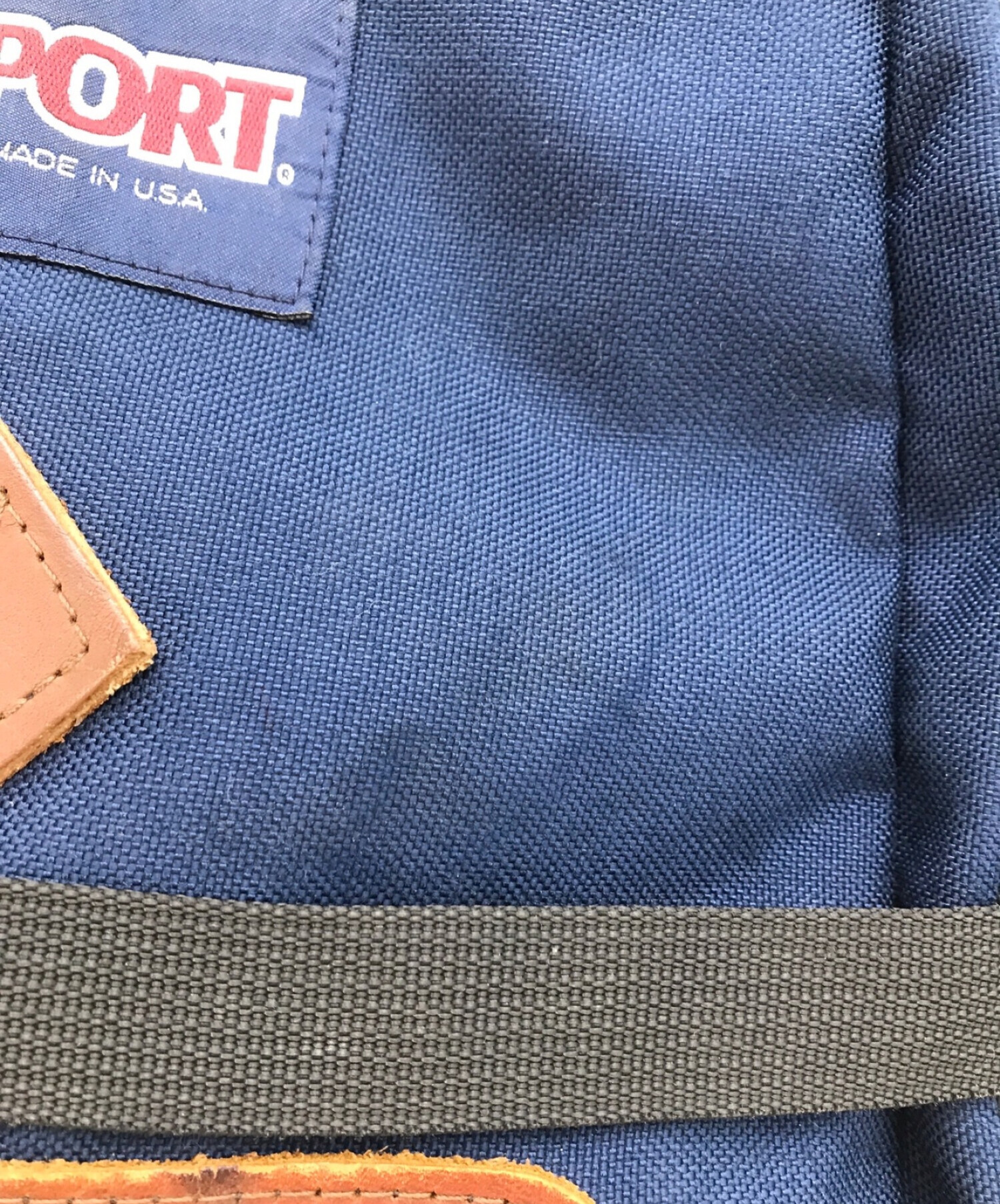 JANSPORT (ジャンスポーツ) 【古着】90s レザー切替リュック/バックパック ネイビー