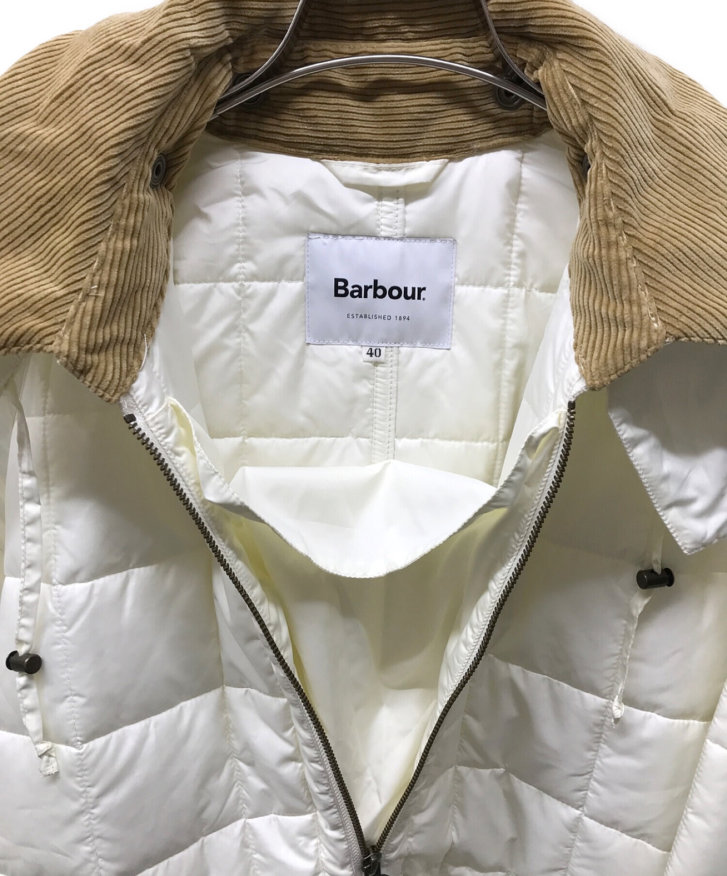 Barbour (バブアー) 6(ROKU) BEAUTY&YOUTH (ロク ビューティーアンドユース) 別注QUILTED  PONCHO/2102386/キルティングポンチョ ホワイト サイズ:40