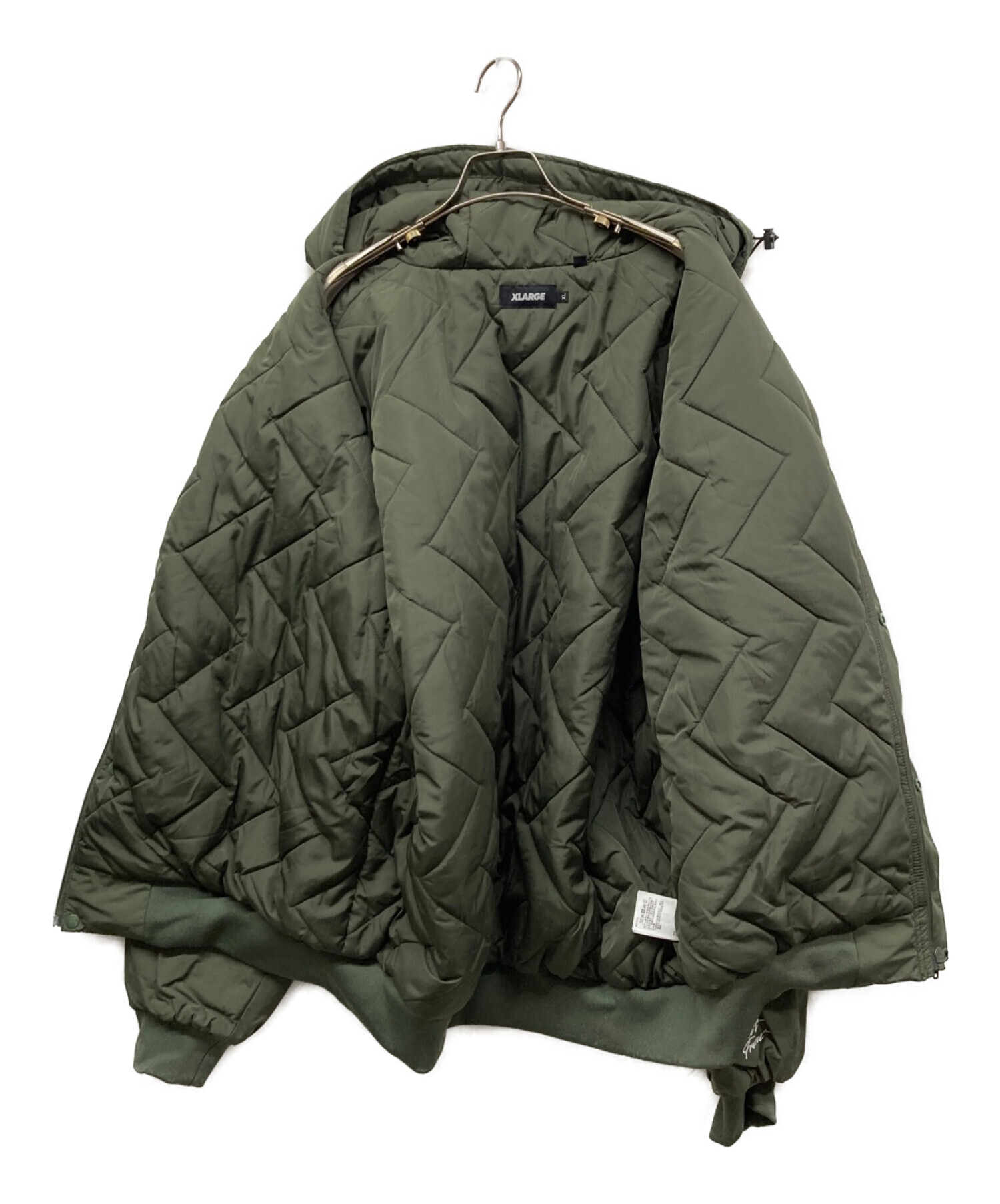 X-LARGE (エクストララージ) NYLON PUFFER JACKET(ナイロンパファージャケット)101223021005 カーキ サイズ:XL