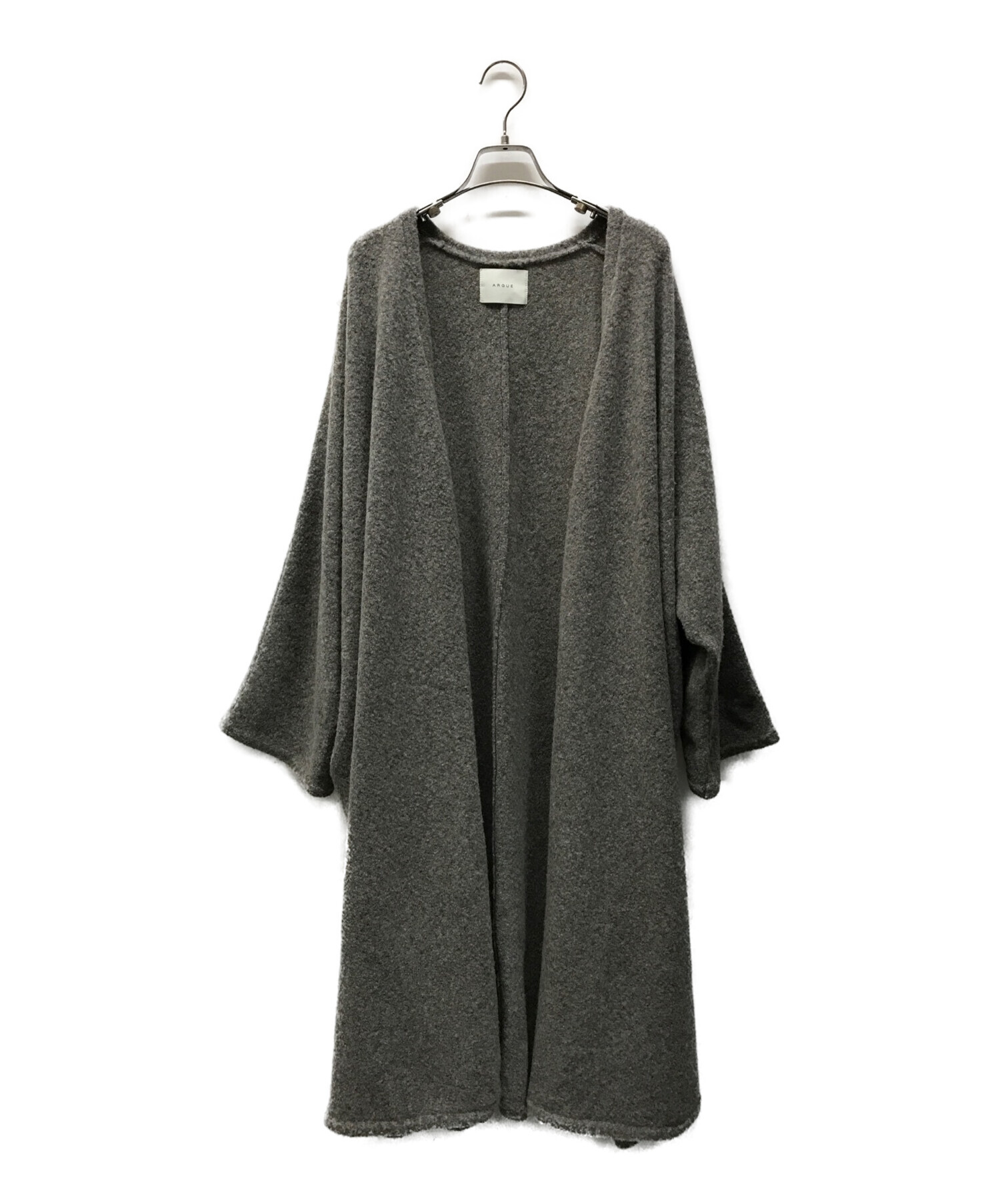 ARGUE (アーギュ) YAK WOOL BLEND YARN CAFTAN GOWN ヤクウールブレンドニットガウンコート AR19AW-AP4  モカ サイズ:FREE