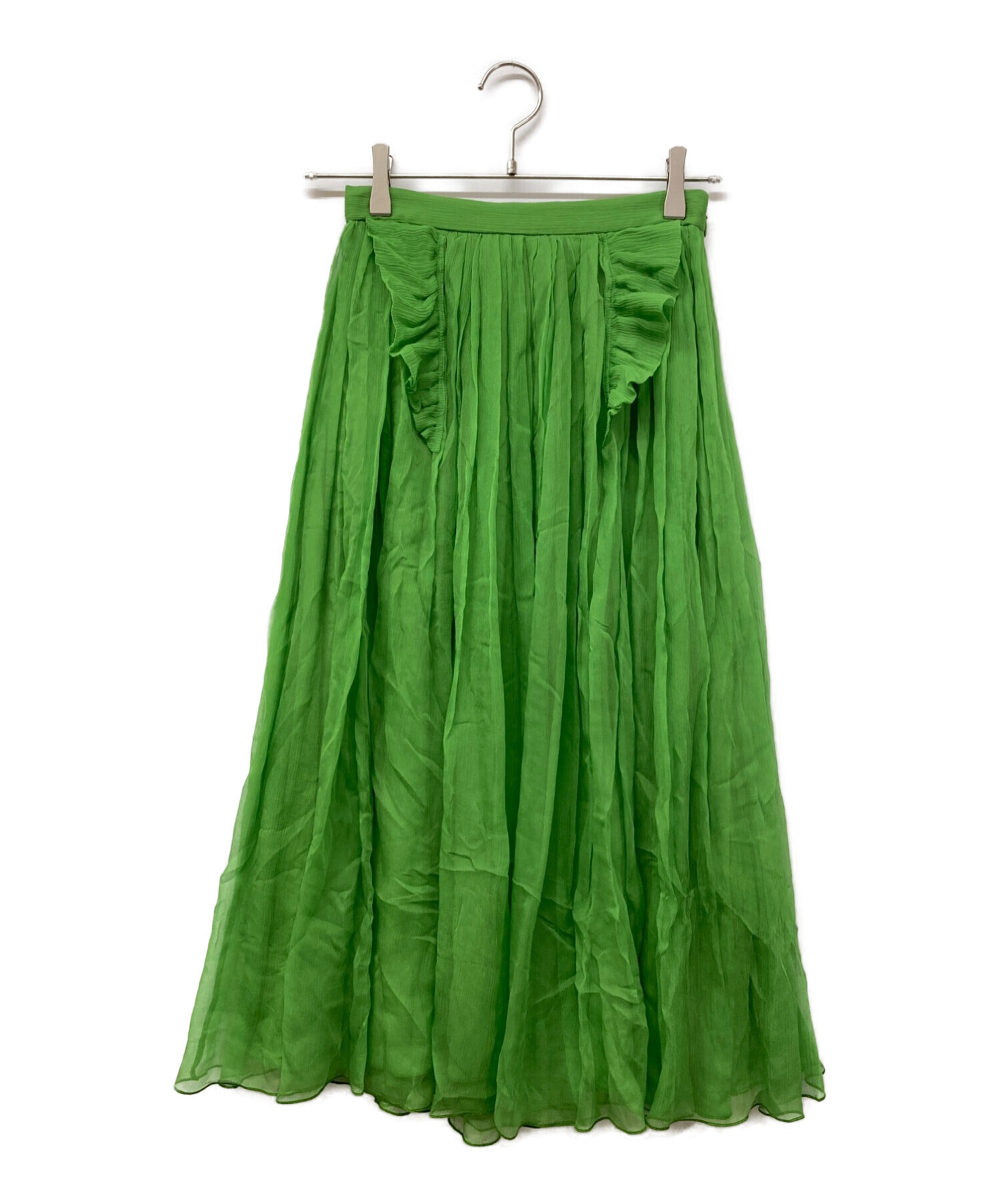N°21 (ヌメロヴェントゥーノ) シルクスカート グリーン サイズ:36 未使用品