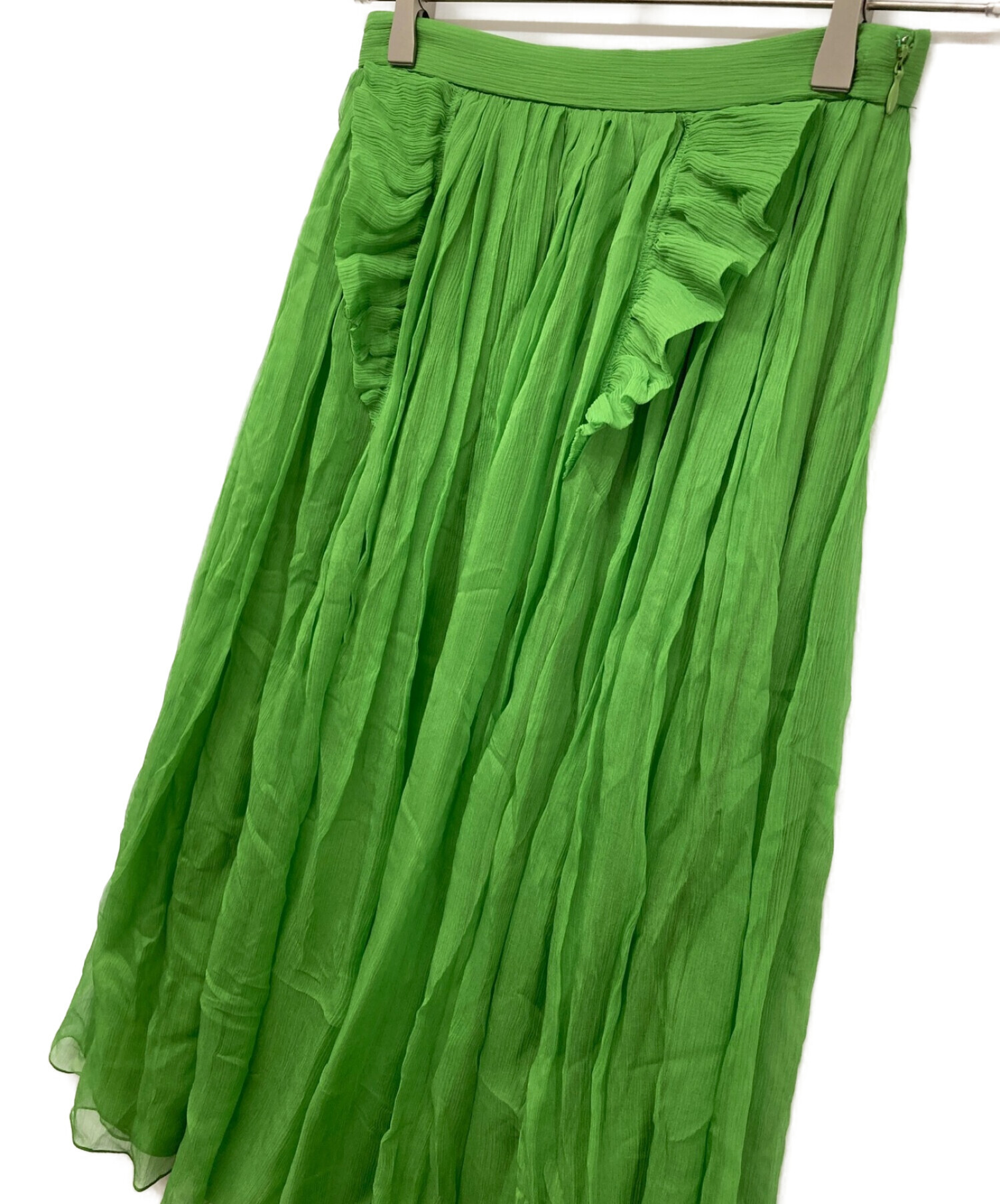 N°21 (ヌメロヴェントゥーノ) シルクスカート グリーン サイズ:36 未使用品
