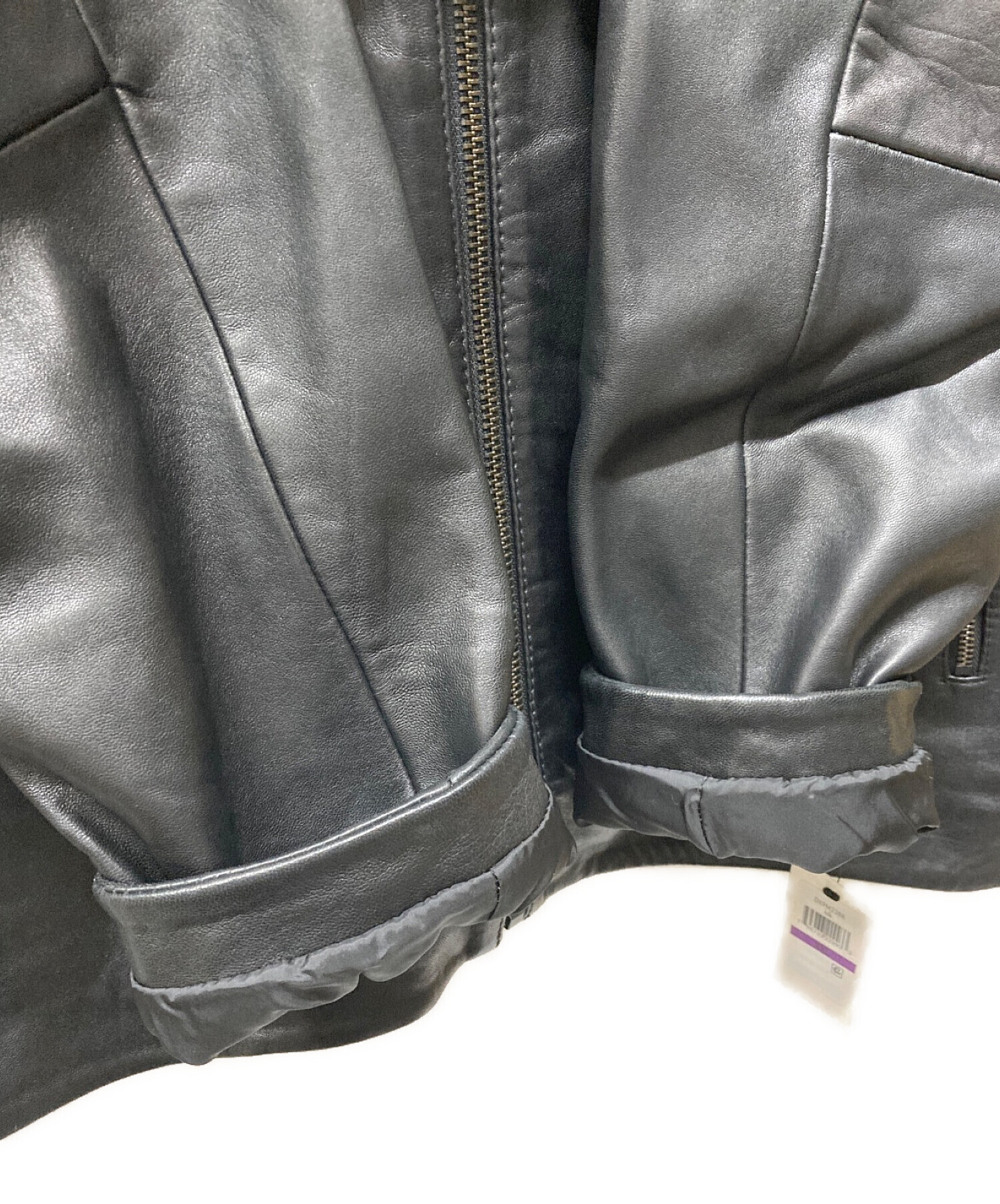 DKNY (ダナキャランニューヨーク) フルジップ ライダースジャケット ブラック サイズ:XXL