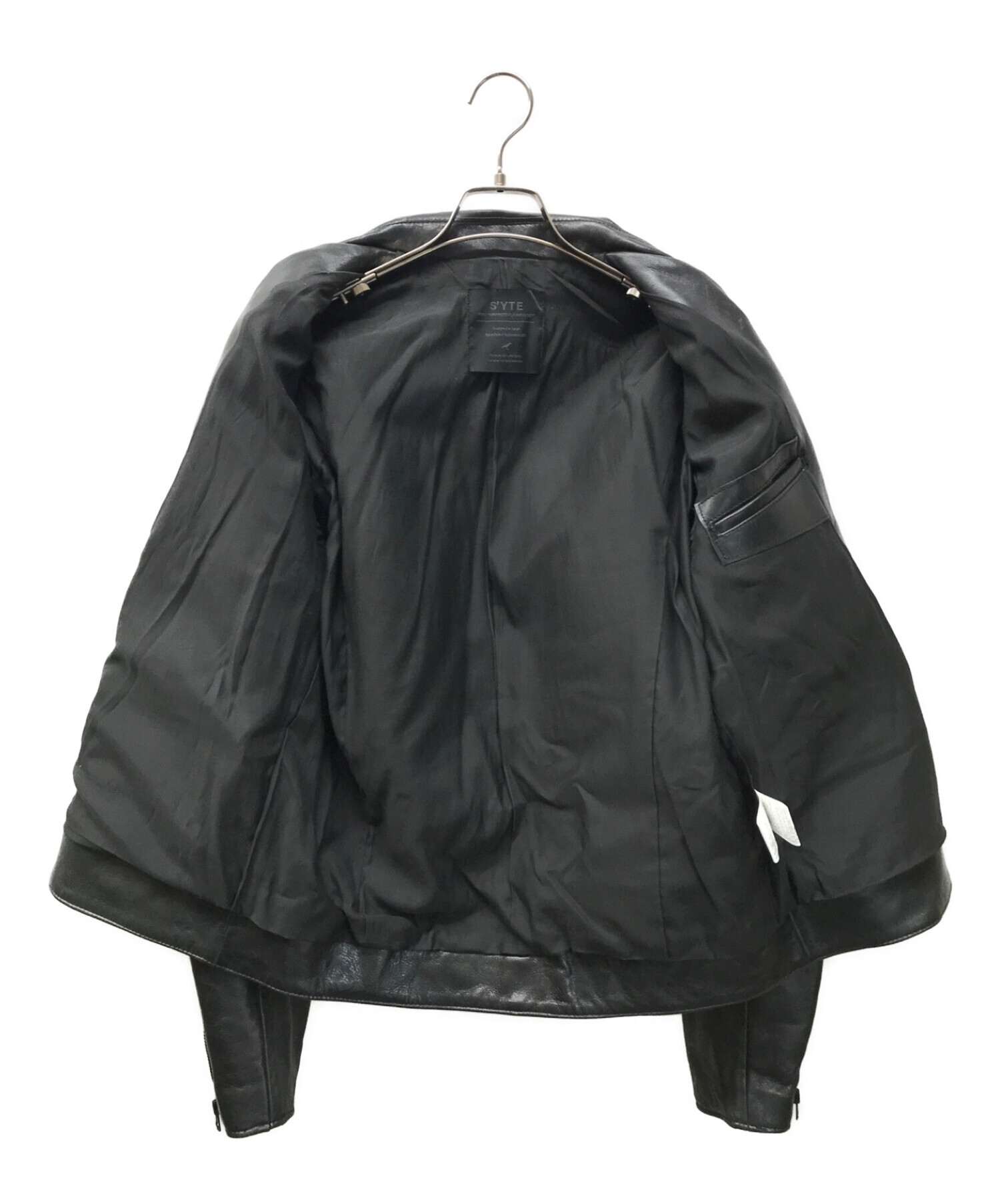 s'yte (サイト) Lambskin Leather Double Riders Jacket Yohji Yamamoto (ヨウジヤマモト)  ブラック サイズ:3