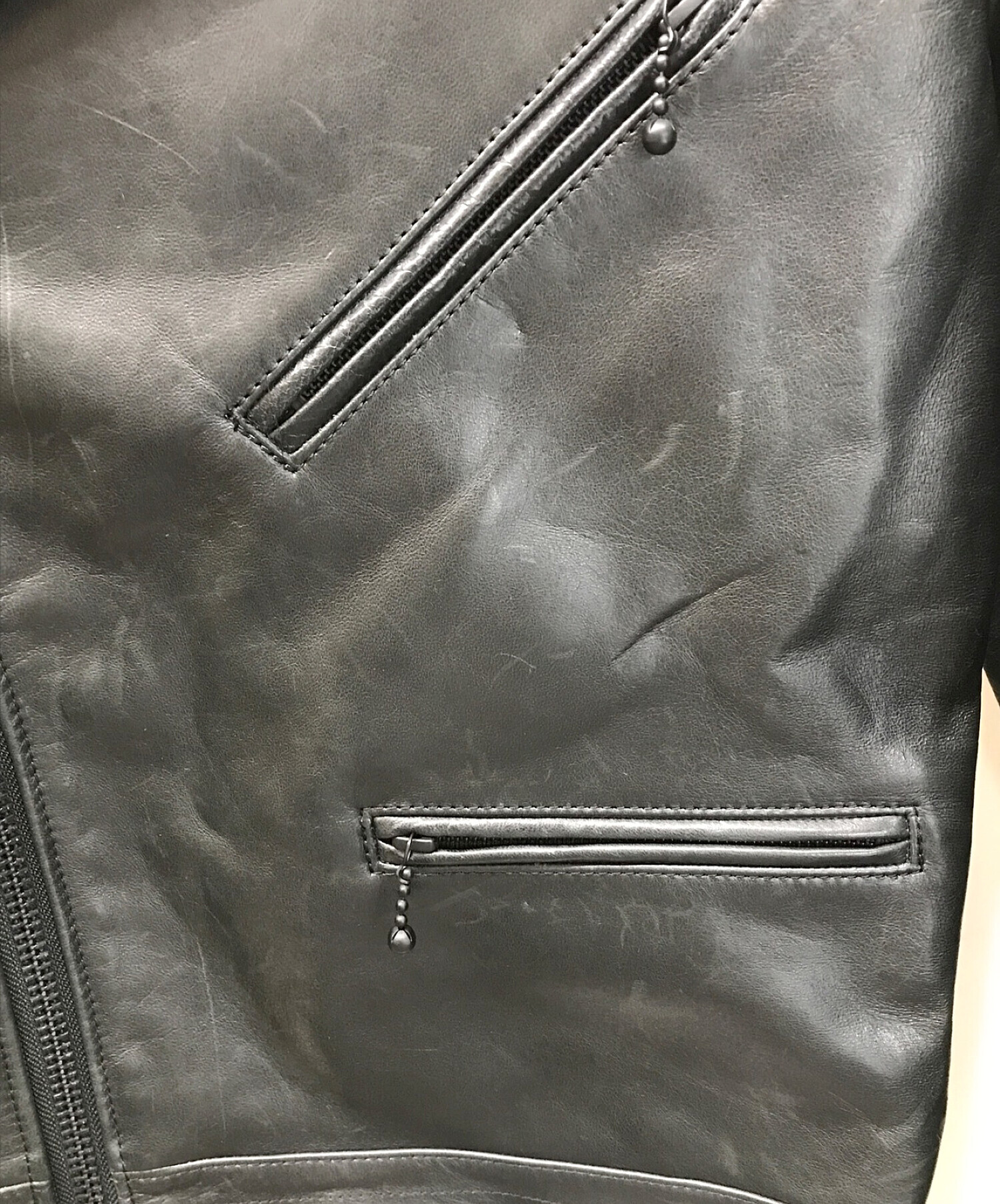 s'yte (サイト) Lambskin Leather Double Riders Jacket Yohji Yamamoto (ヨウジヤマモト)  ブラック サイズ:3