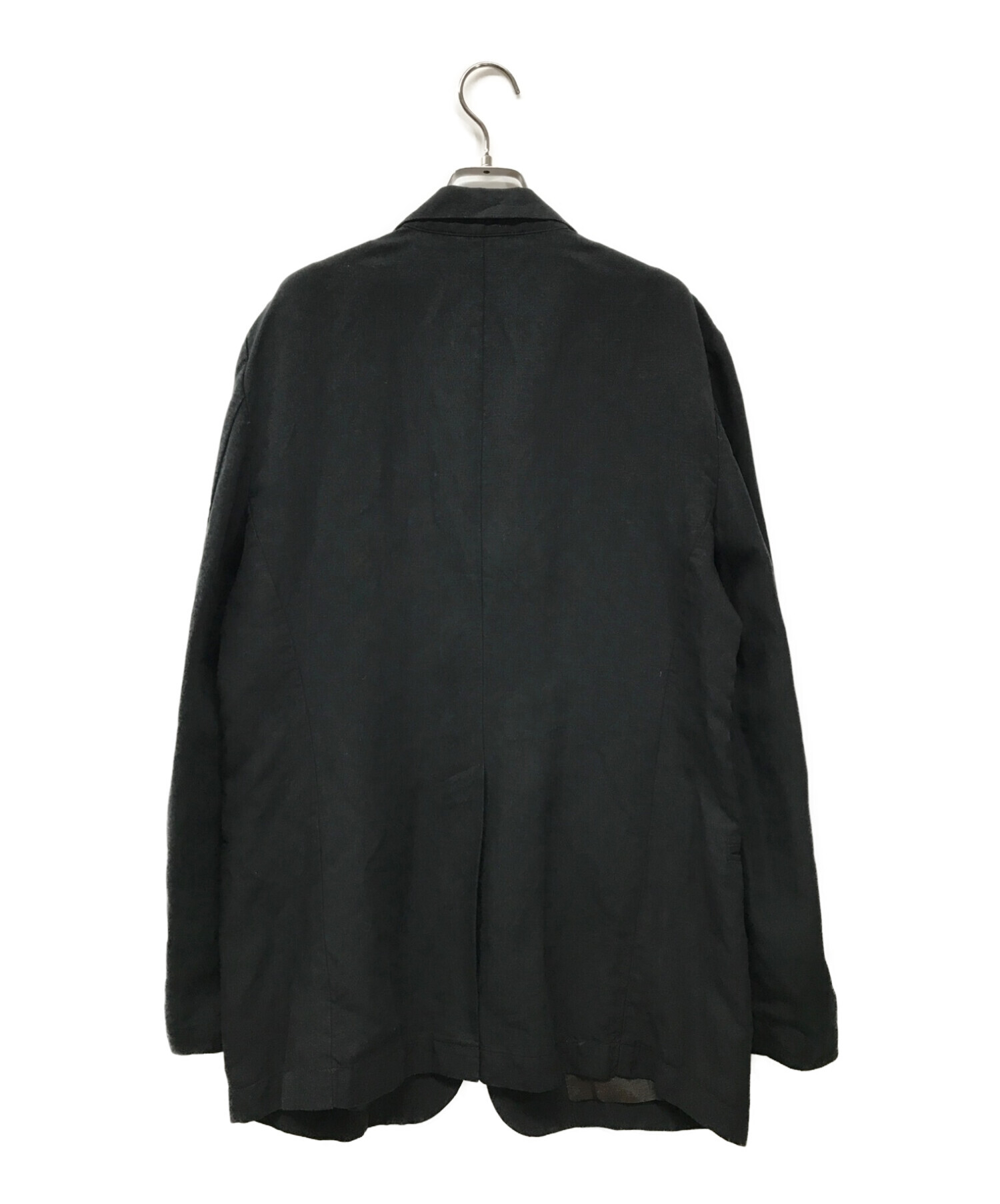 EMPORIO ARMANI (エンポリオアルマーニ) リネンテーラードジャケット/イタリア製/2B/春/薄手 ブラック サイズ:48