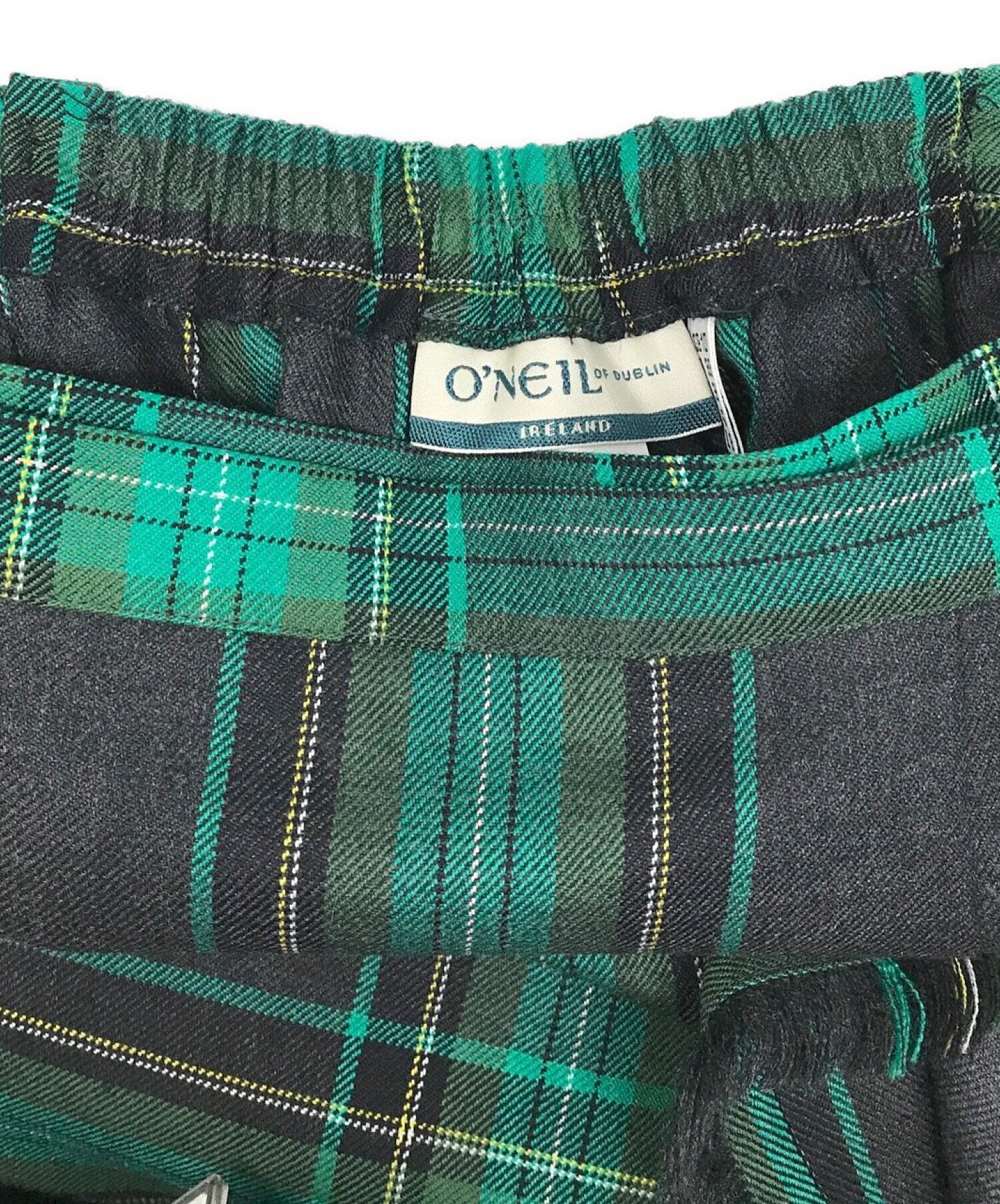 O'NEIL OF DUBLIN (オニールオブダブリン) チェックロングラップスカート グリーン サイズ:38