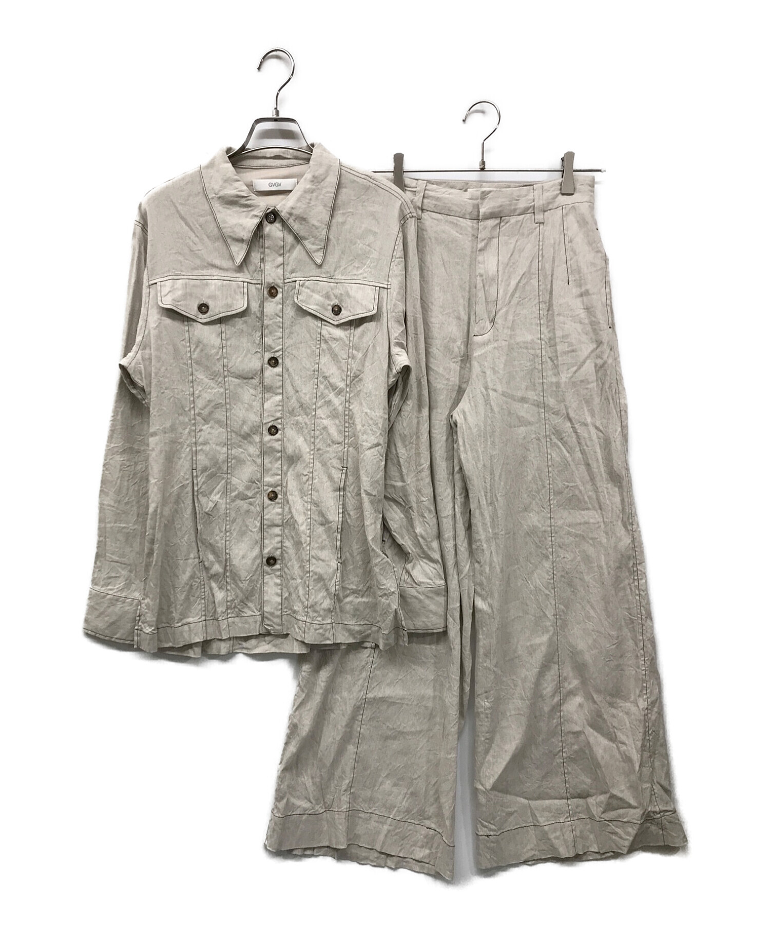 G.V.G.V (ジーヴィージーヴィー) LEISURE JACKET SET UP G.V.G.V ジーヴィージーヴィー セットアップ アイボリー  サイズ:SIZE 36