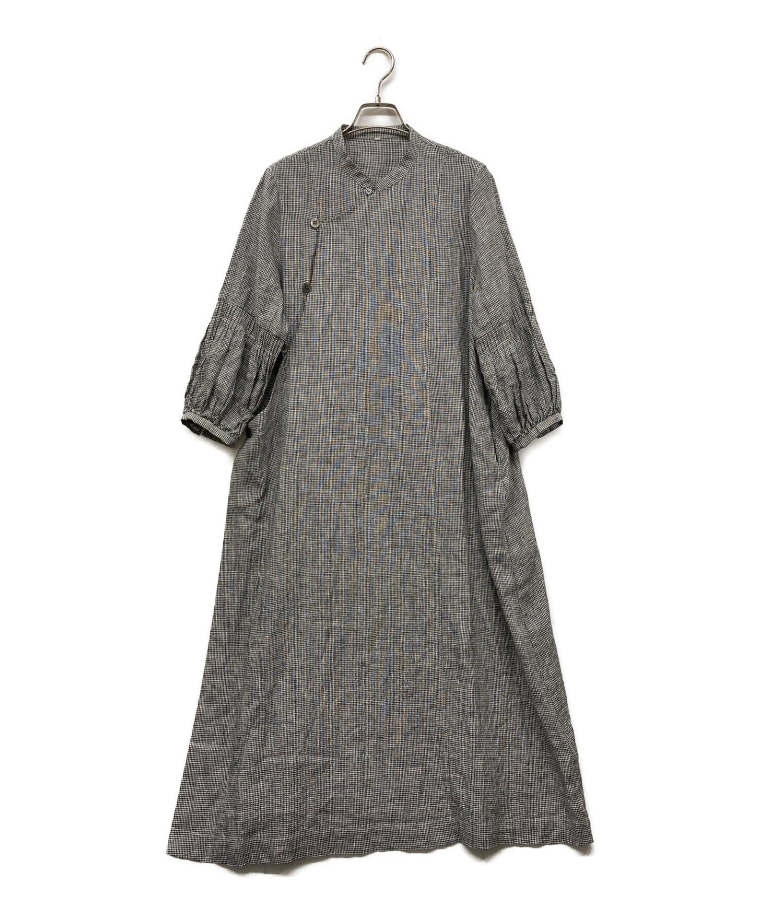 fig London (フィグロンドン) morning LINEN chinois dress OP-004-22-1f グレー サイズ:F