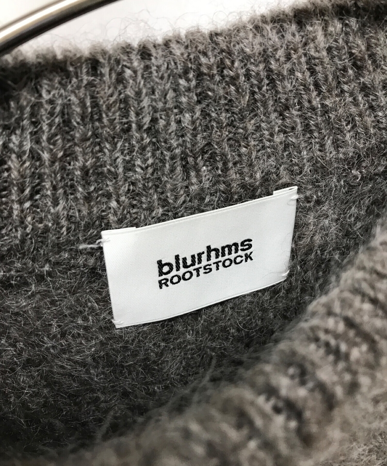 BLURHMS (ブラームス) Kid Mohair Alpaca Wool Knit P/O モヘアアルパカウールニット グレー サイズ:3