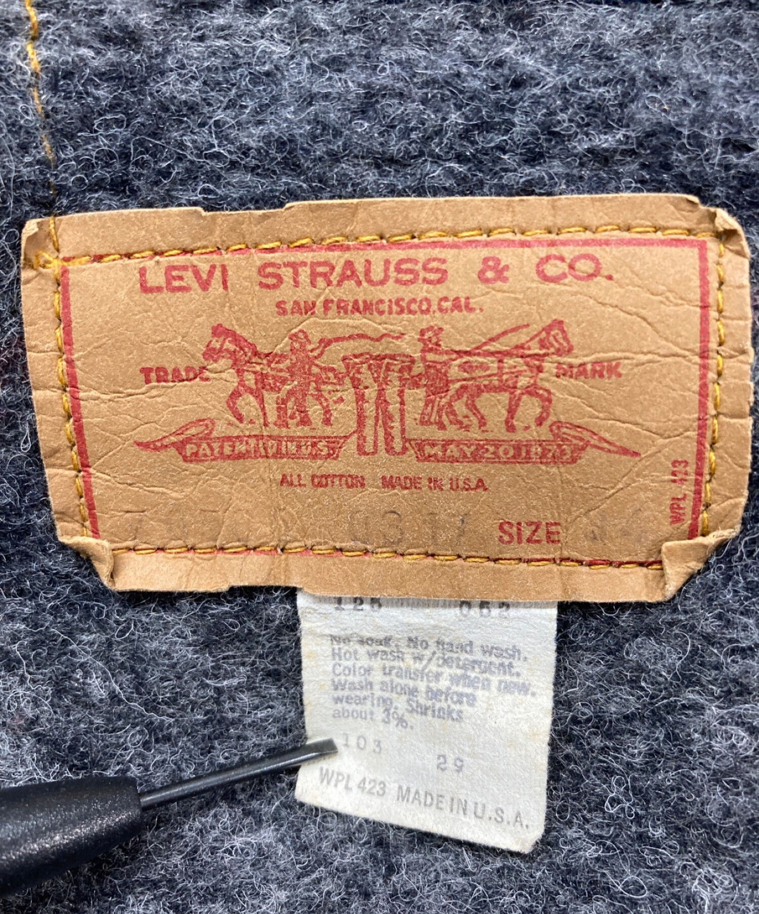 LEVI'S (リーバイス) ブランケットライナー3rdタイプGジャン 70505-0317 USA製 デニムジャケット ボタン裏52 インディゴ  サイズ:34