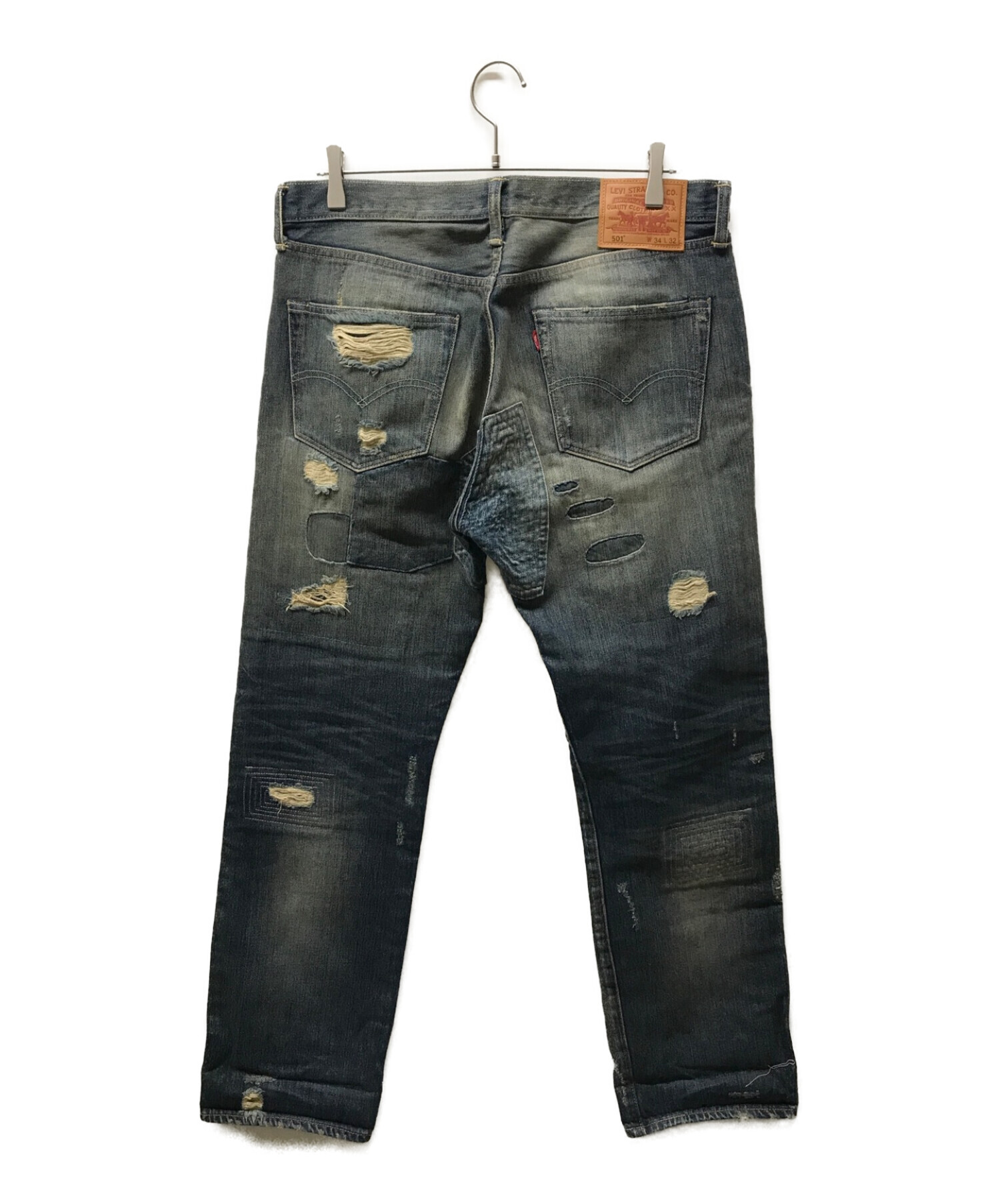 中古・古着通販】LEVI'S (リーバイス) リメイクストレートデニムパンツ