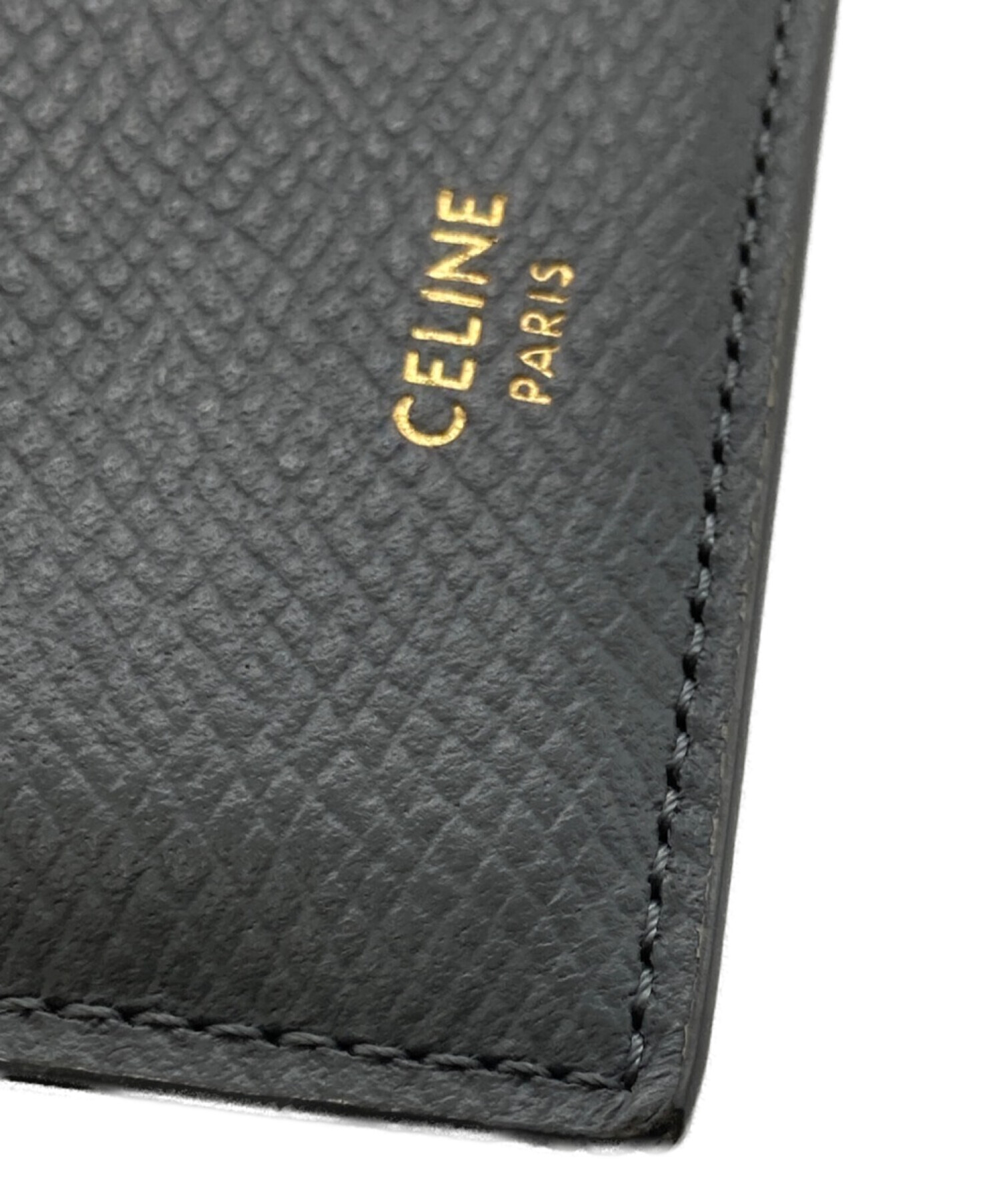 CELINE (セリーヌ) コンパクトジップカードケース グレー
