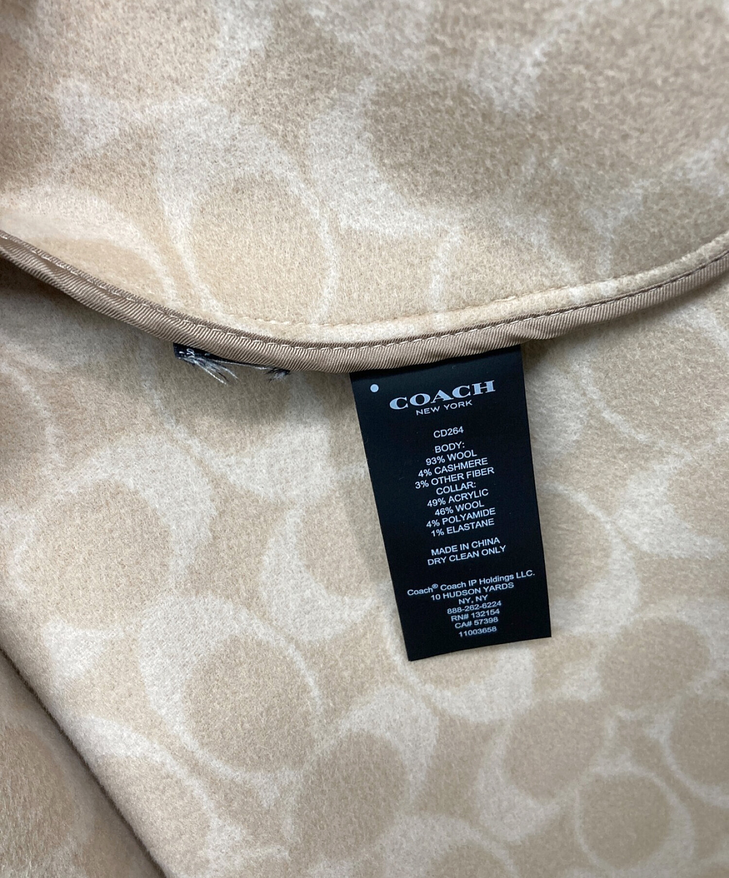 COACH (コーチ) クラシック ダブル フェイス ケープ CD264 ベージュ サイズ:XS