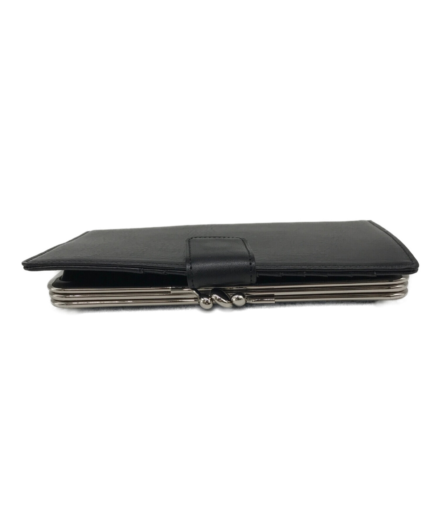 中古・古着通販】Y's (ワイズ) SEMI GLOSS LEATHER A CLASP LONG WALLET YX-A02-711-1-02  がま口 ブラック｜ブランド・古着通販 トレファク公式【TREFAC FASHION】スマホサイト