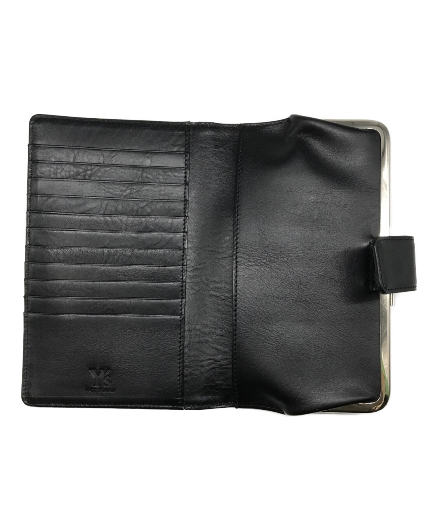 中古・古着通販】Y's (ワイズ) SEMI GLOSS LEATHER A CLASP LONG WALLET YX-A02-711-1-02  がま口 ブラック｜ブランド・古着通販 トレファク公式【TREFAC FASHION】スマホサイト