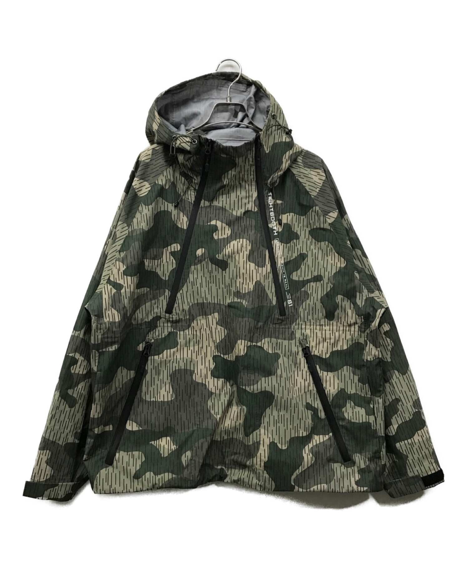 TIGHTBOOTH PRODUCTION RAIN CAMO 3 LAYER MOUNTAIN PARKA レイン カモ スリーレイヤー  マウンテンパーカ－ FW23-JK07 マウンテンパーカー カモフラージュ カーキ サイズ:Ｌ