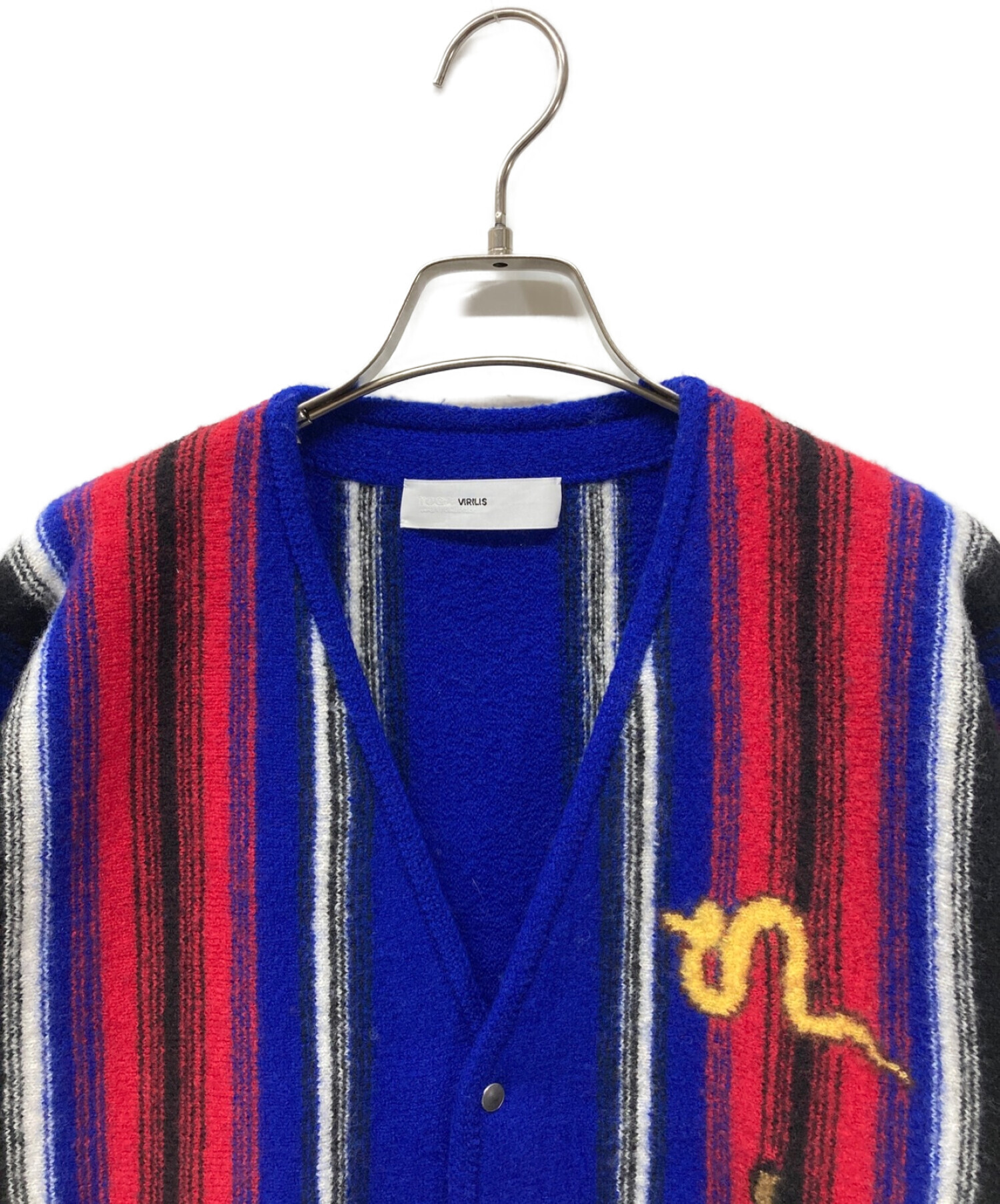 TOGA VIRILIS (トーガ ビリリース) stripe knit cardigan ストライプ ニット カーディガン TOGA VIRILIS  トーガ ビリリース TV22-X0302 ブルー サイズ:46