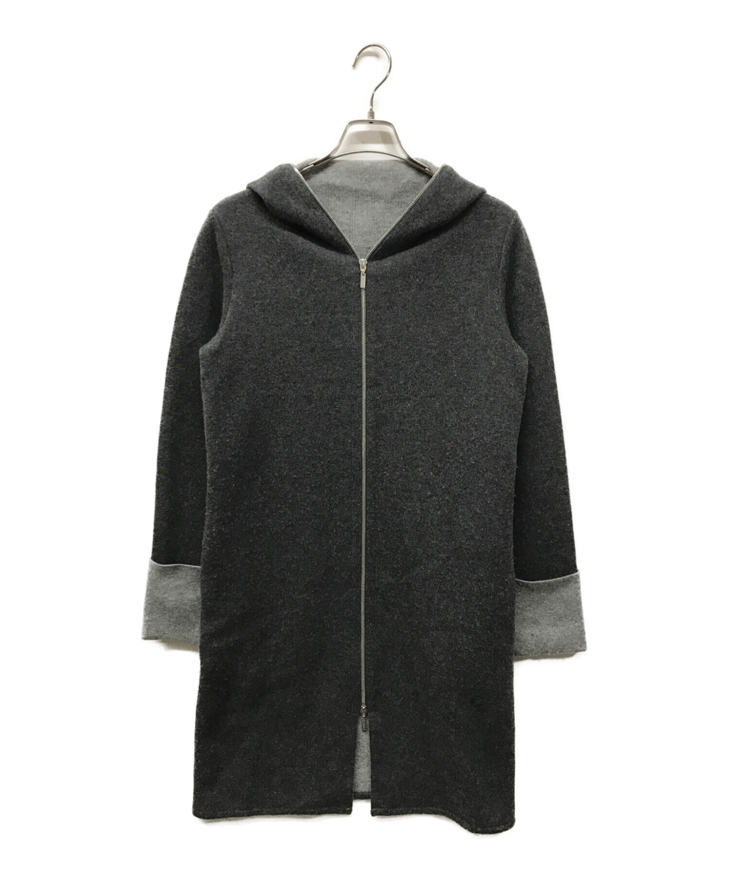 FOXEY (フォクシー) Knit Coat Slender/39103-KACFN408TM/カシミヤニットコート グレー サイズ:SIZE 40