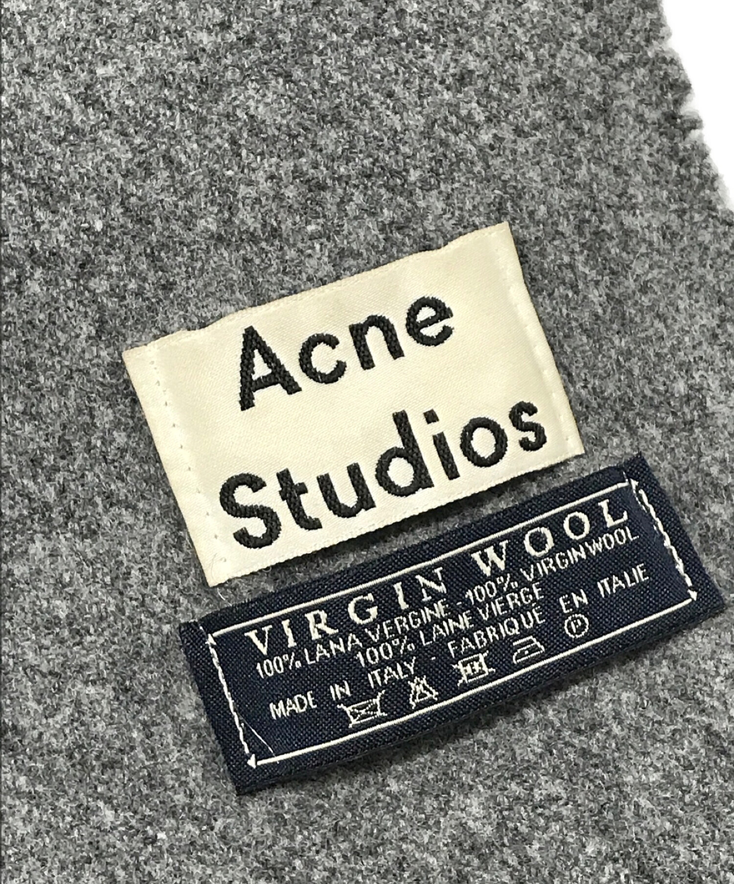 中古・古着通販】Acne studios (アクネストゥディオス) VIRGIN WOOL ヴァージンウール大判ストールマフラー グレー｜ブランド・古着通販  トレファク公式【TREFAC FASHION】スマホサイト