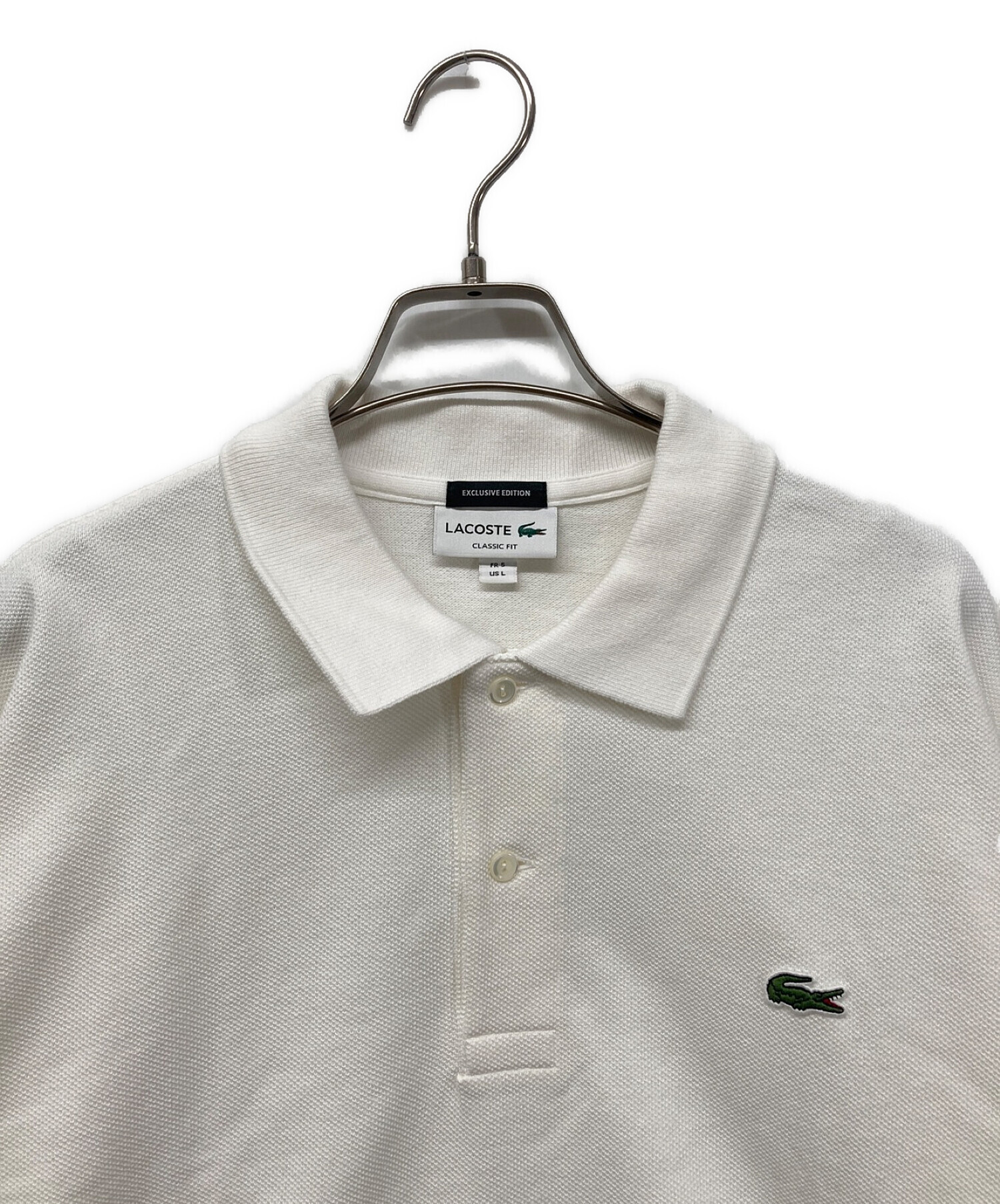 LACOSTE (ラコステ) BEAUTY&YOUTH (ビューティーアンドユース) 別注ポロシャツ オーバーサイズ ポロシャツ ホワイト サイズ:L