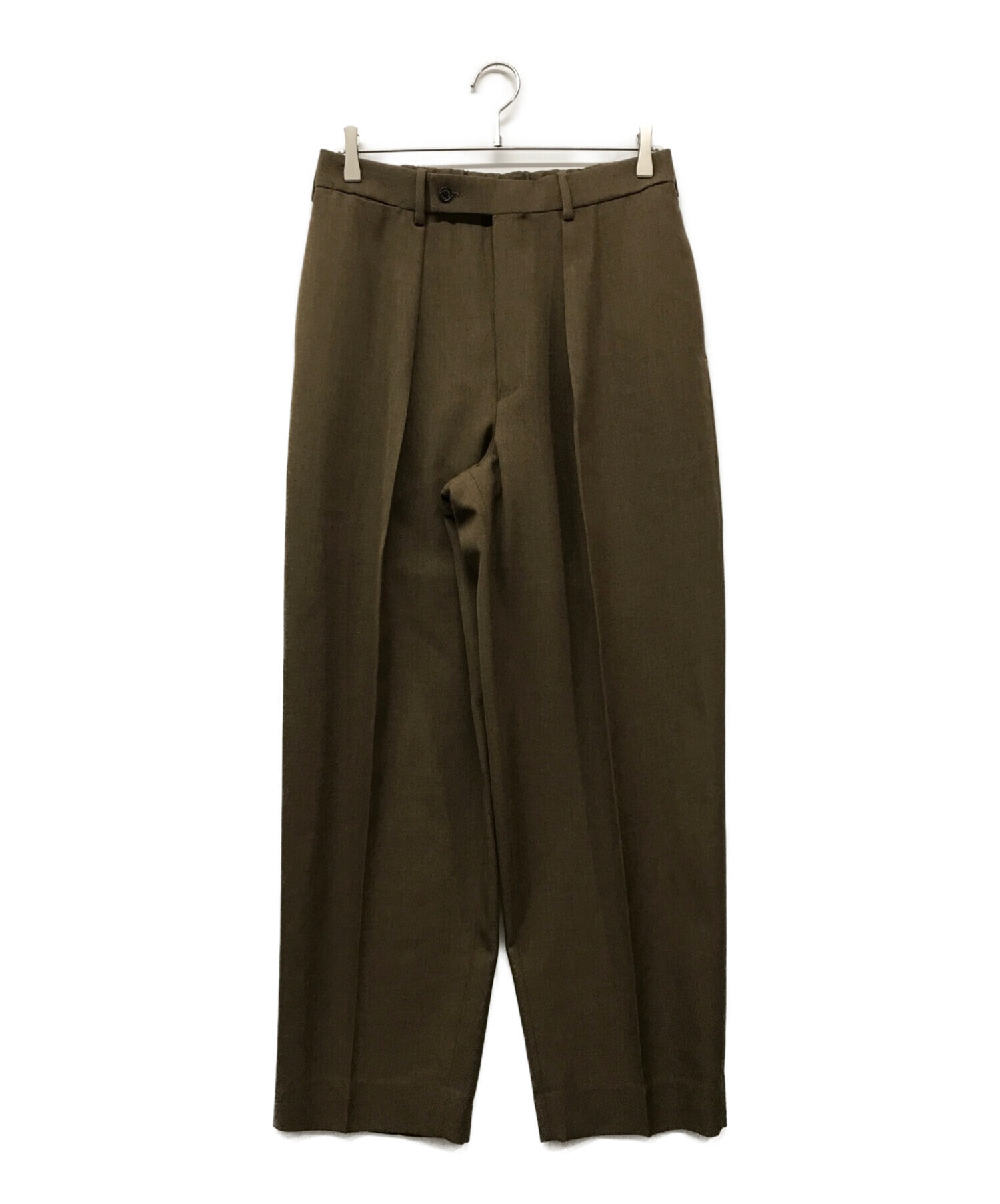 MARKAWARE (マーカウェア) NEW CLASSIC FIT TROUSERS MARKAWARE ニュークラシックトラウザーズ マーカウェア  タックパンツ A20C-03PT02C ブラウン サイズ:3